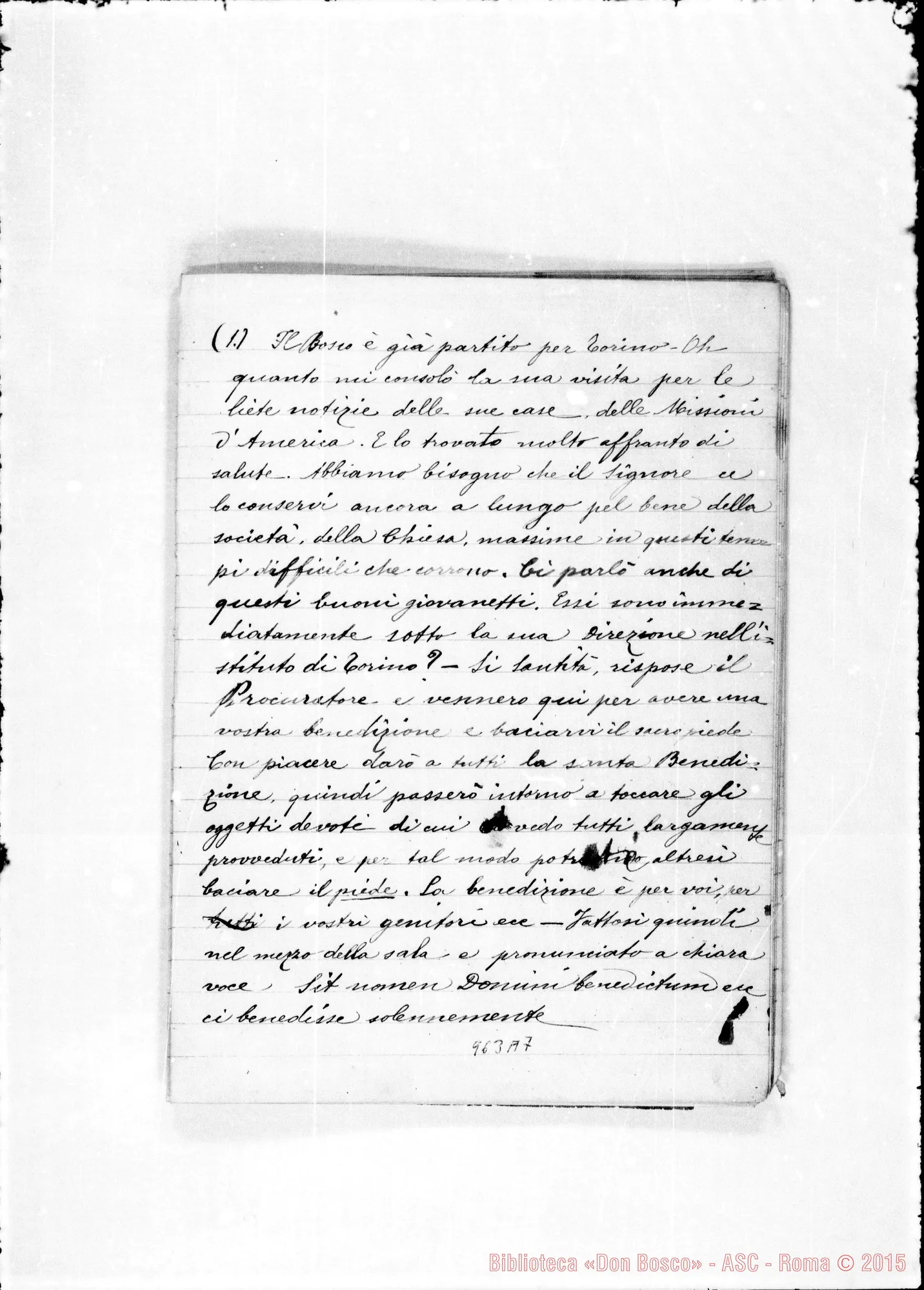 Fotogramma A 7 — Diario del Corpo Musicale di Valdocco A Roma-Sacro Cuore