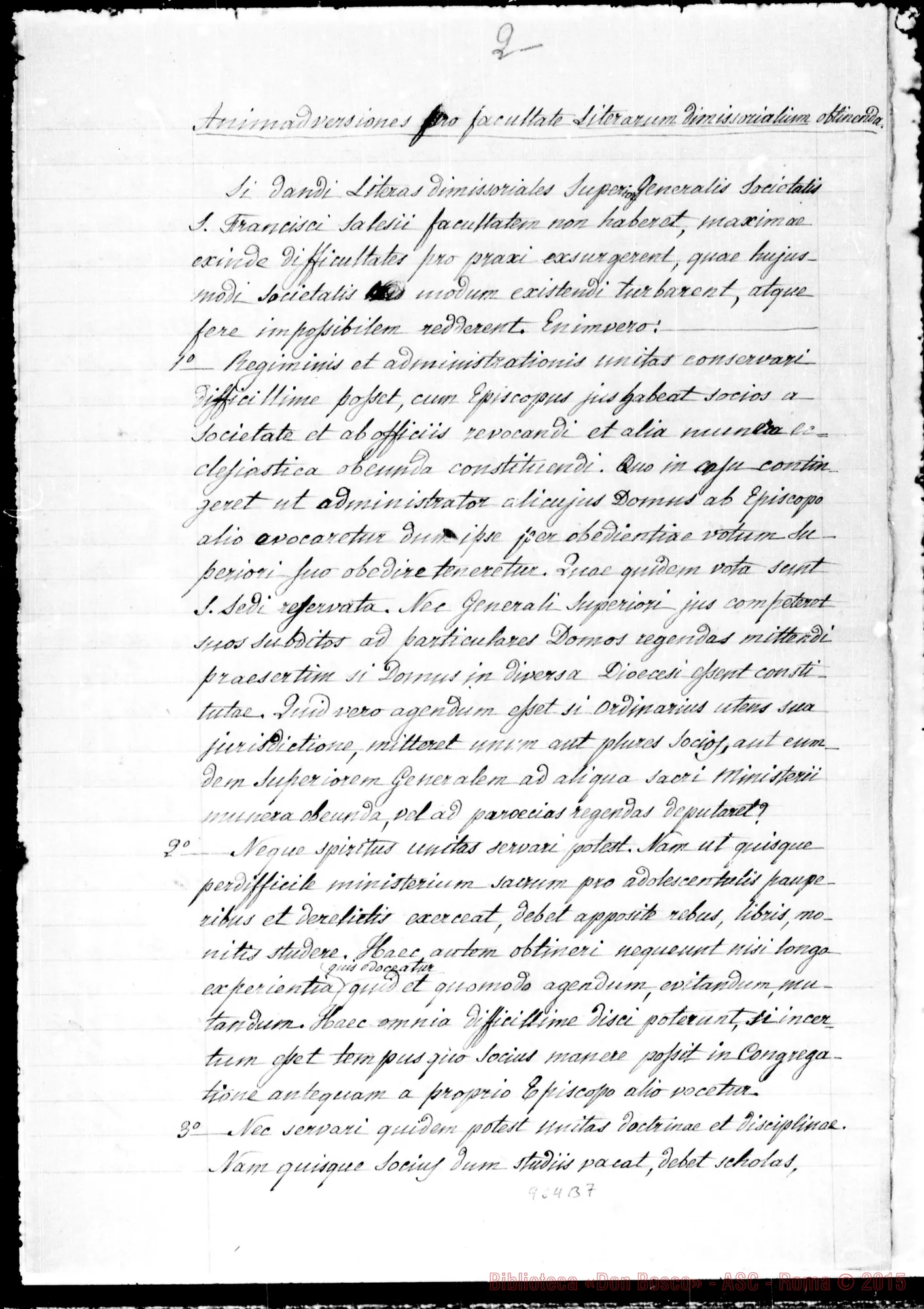 Fotogramma B 7 — Scritture di D. Bosco trascritte da D. Berto A D. Lemoyne per norma
