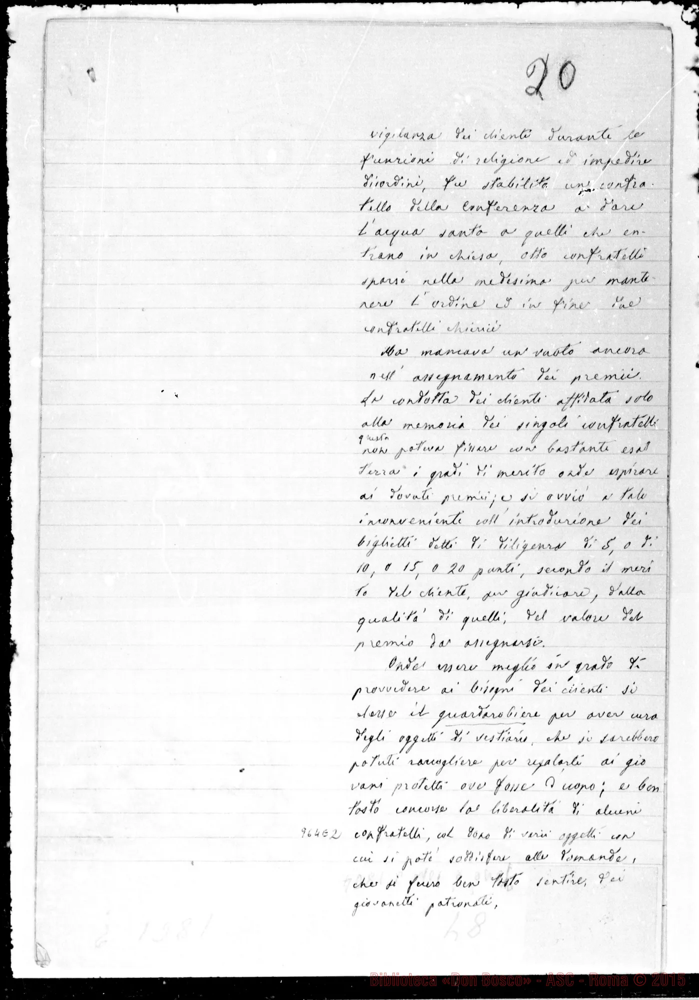 Fotogramma E 2 — Verbali delle Conferenze di S. Vincenzo di Paoli. Copia