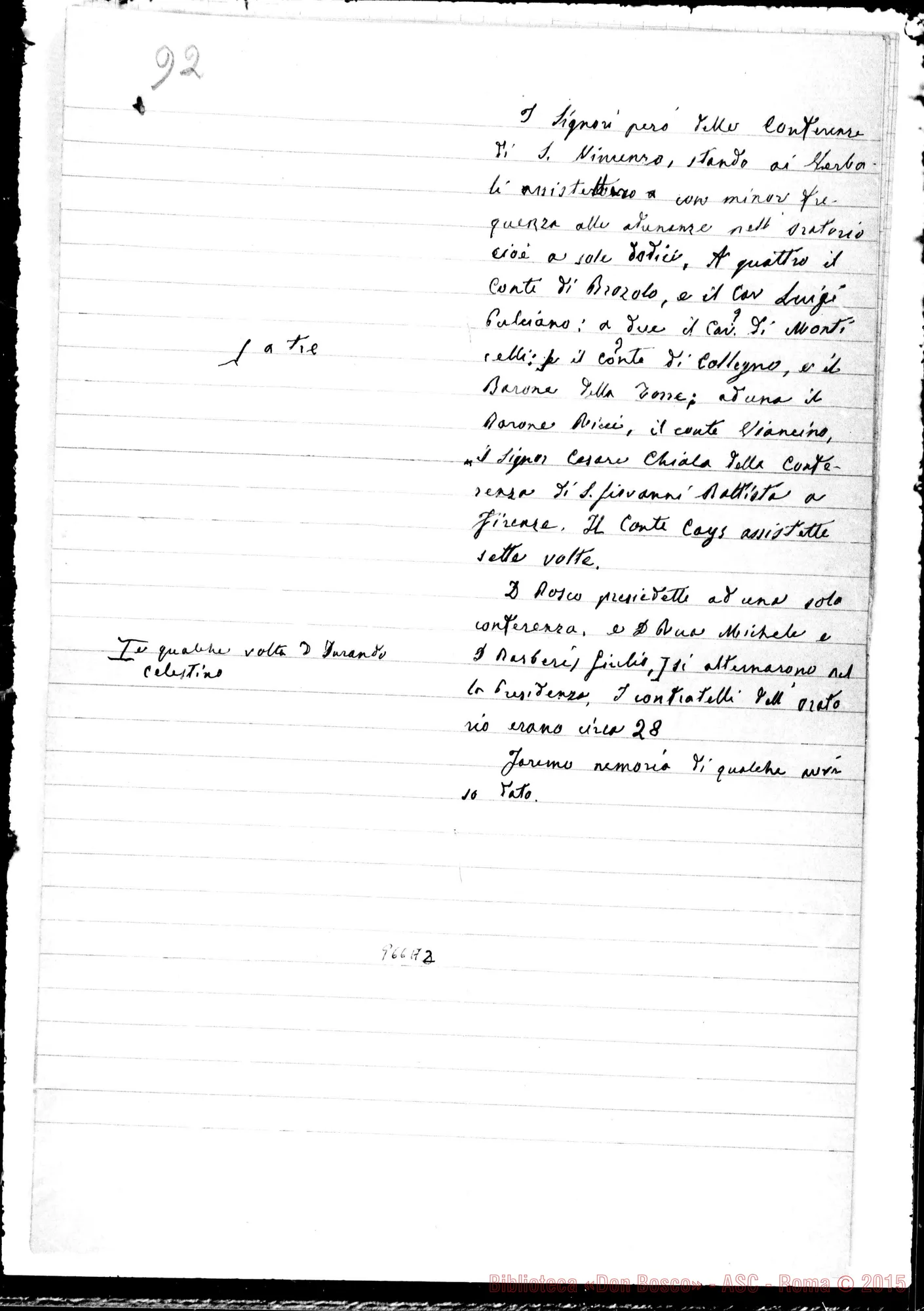 Fotogramma A 2 — Verbali delle Conferenze di S. Vincenzo di Paoli. Copia