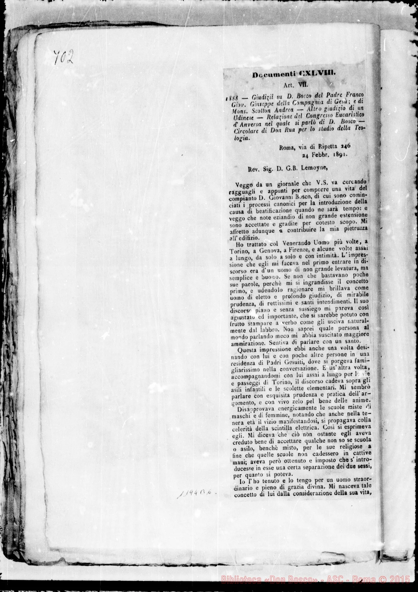 Fotogramma B 6 — » Vol. XLIV, Aggiunte. Dal 1882 al 1888.