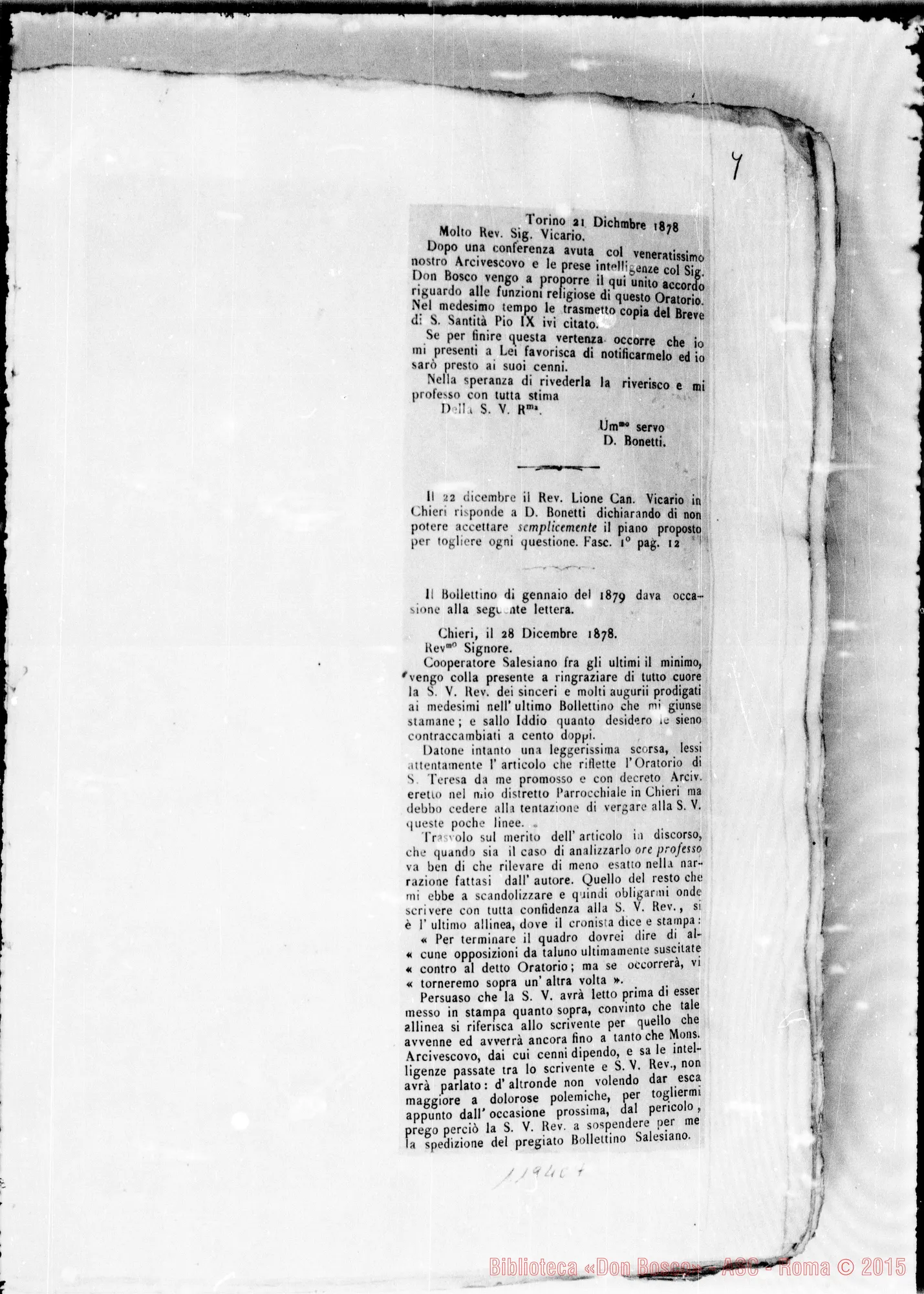 Fotogramma C 7 — » Vol. XLV, Mons. Gastaldi, E D. Bonetti.