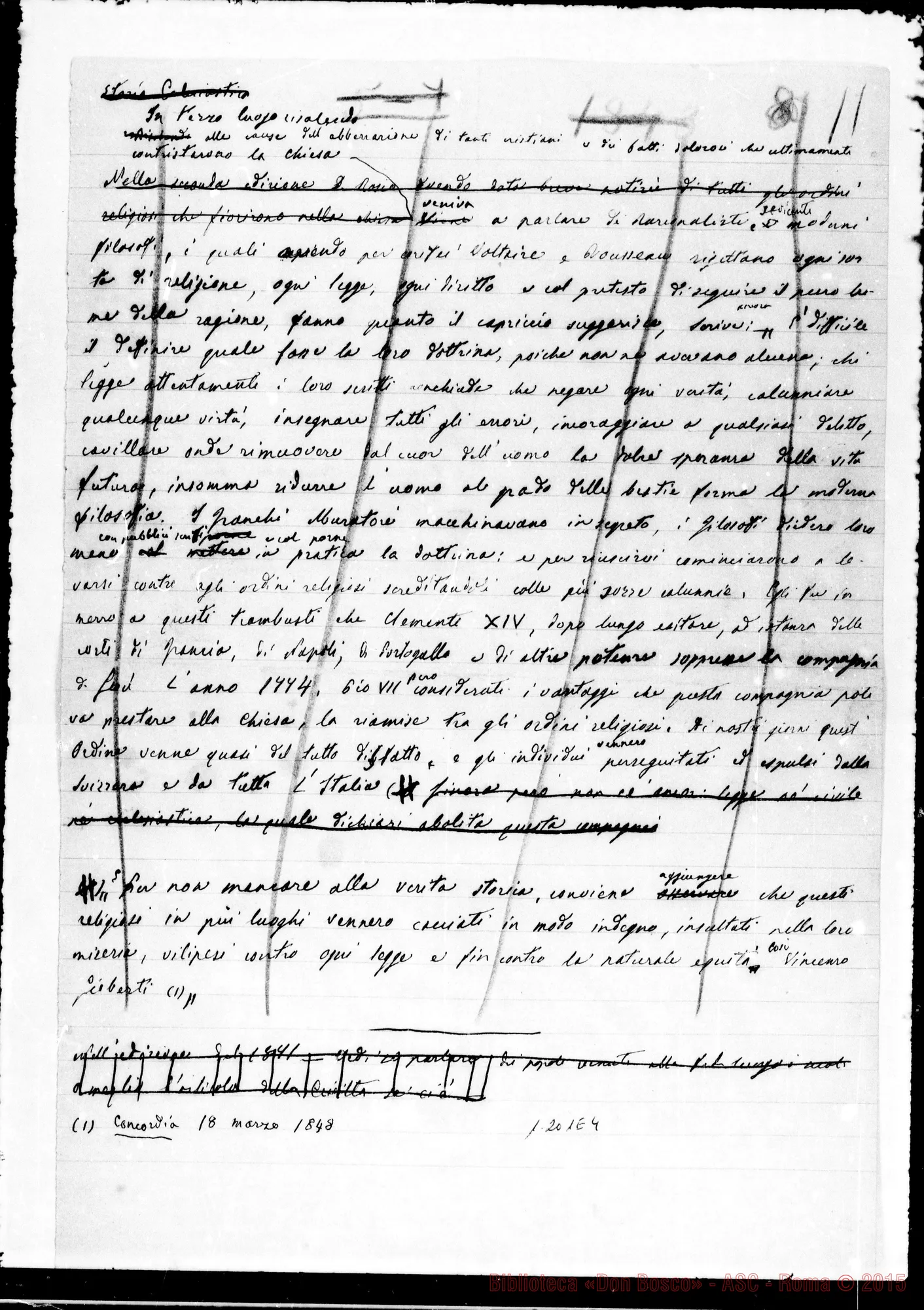 Fotogramma E 4 — Fogli staccati inseriti nei volumi precedenti