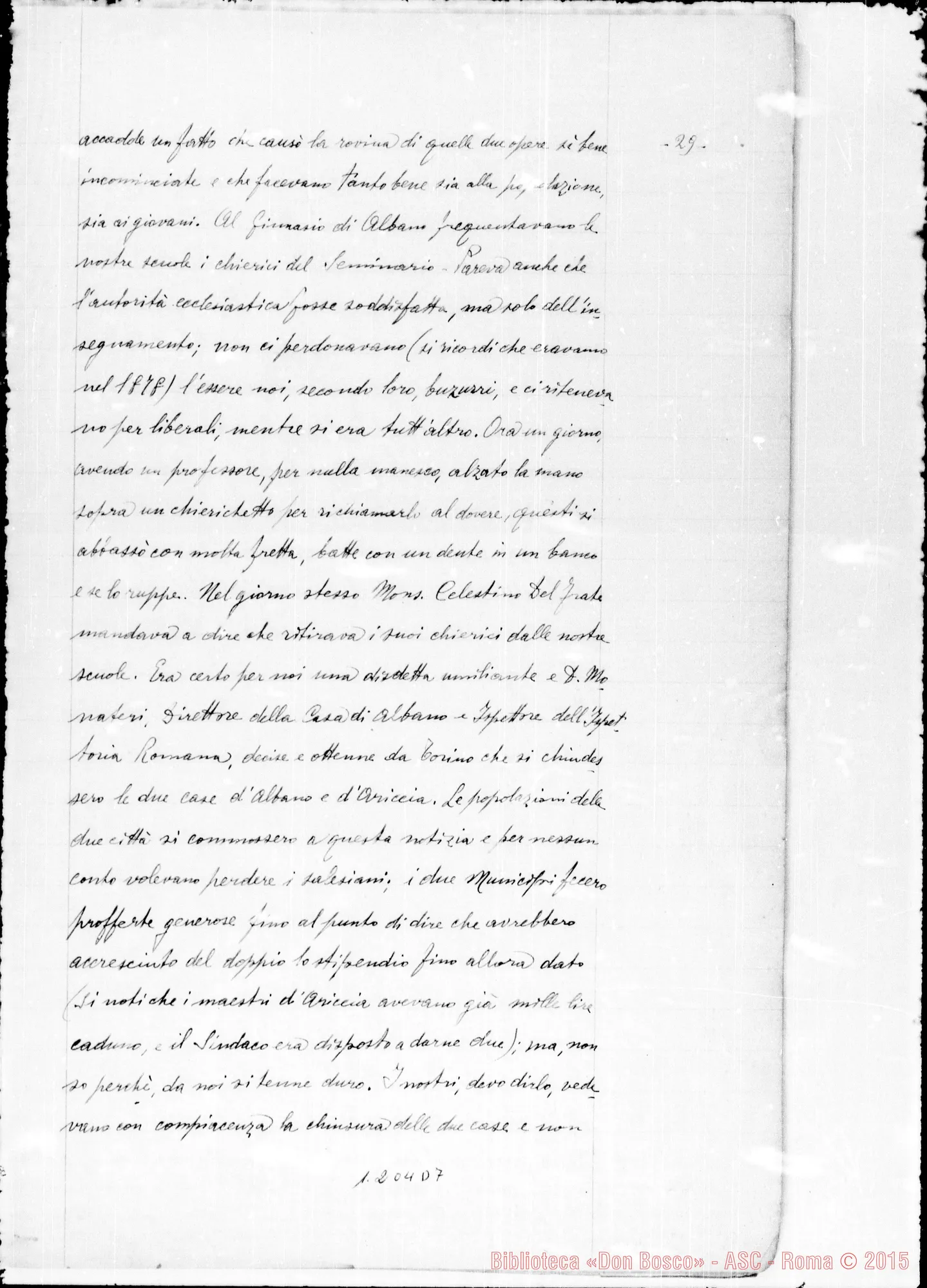 Fotogramma D 7 — Piccolo Francesco, sac. SDB: Ricordi riguardanti il Ven. Don Bosco