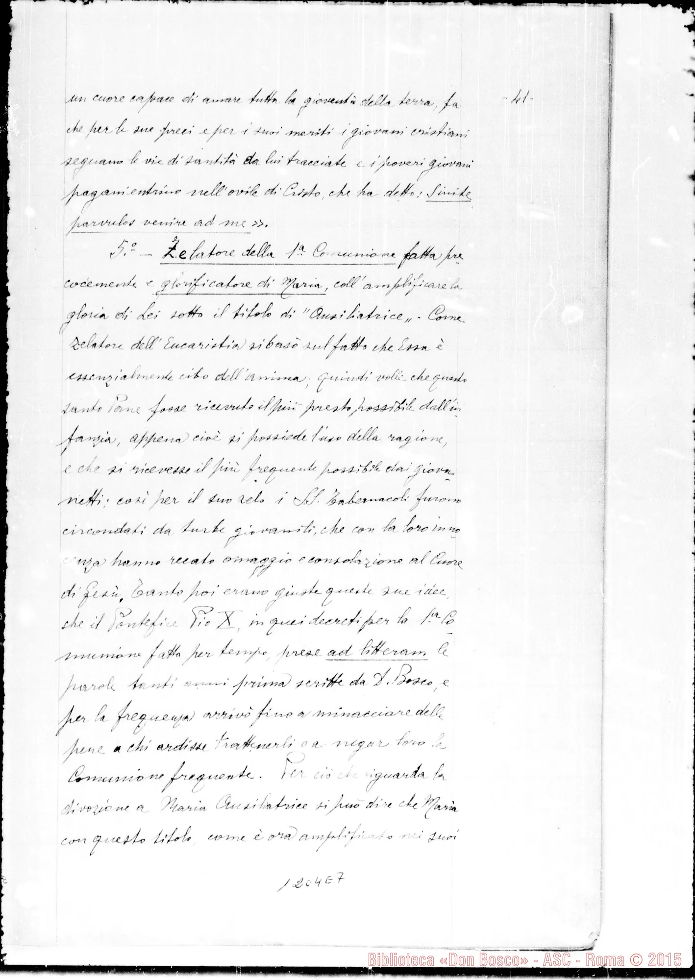 Fotogramma E 7 — Piccolo Francesco, sac. SDB: Ricordi riguardanti il Ven. Don Bosco