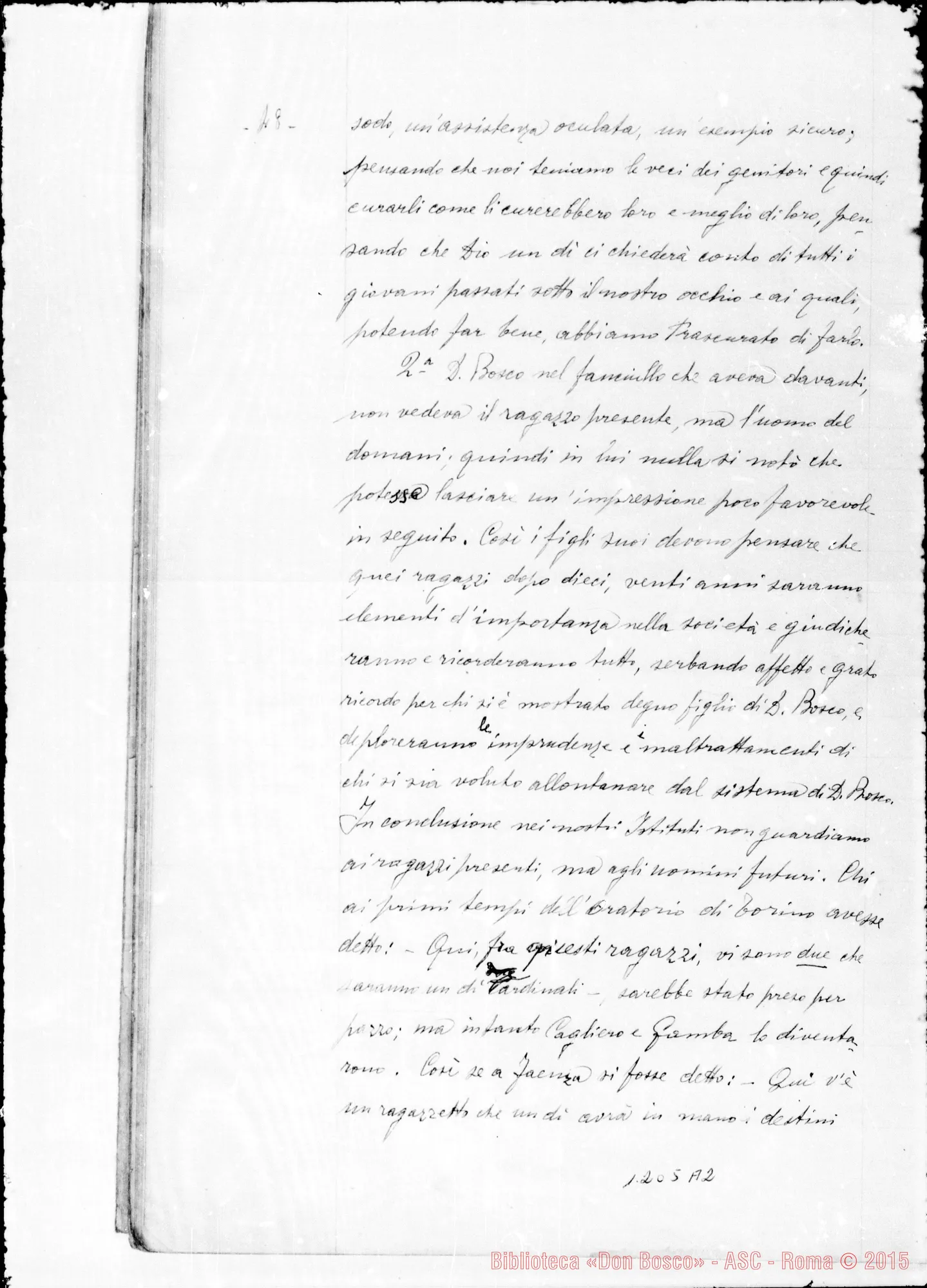 Fotogramma A 2 — Piccolo Francesco, sac. SDB: Ricordi riguardanti il Ven. Don Bosco