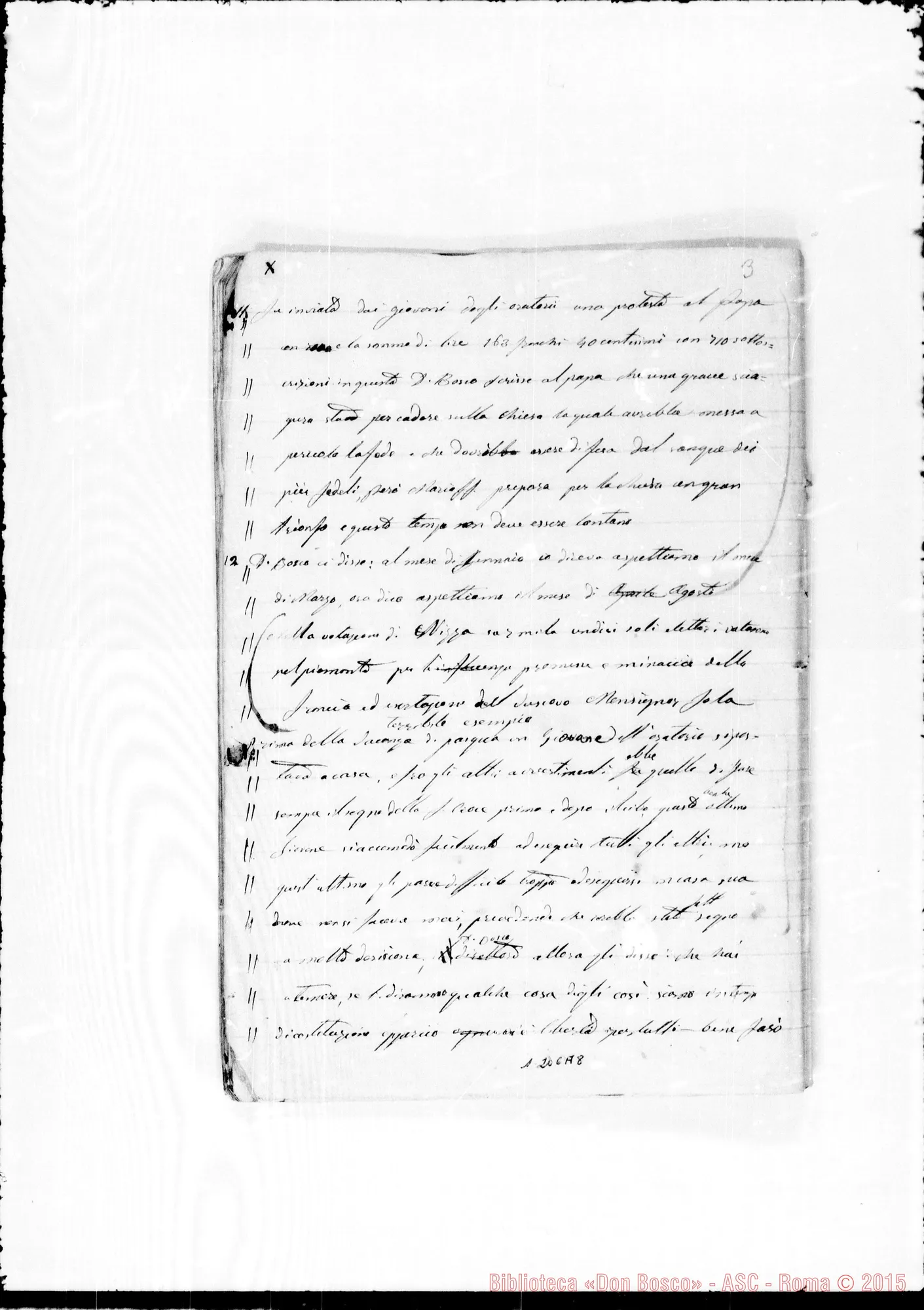 Fotogramma A 8 — Ruffino Domenico, sac. SDB: «Cronaca dell’Oratorio… num. 1 1860…»