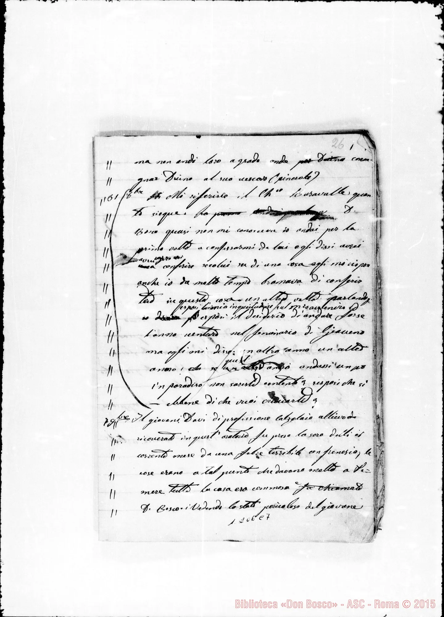 Fotogramma C 7 — Ruffino Domenico, sac. SDB: «Cronaca dell’Oratorio… num. 1 1860…»