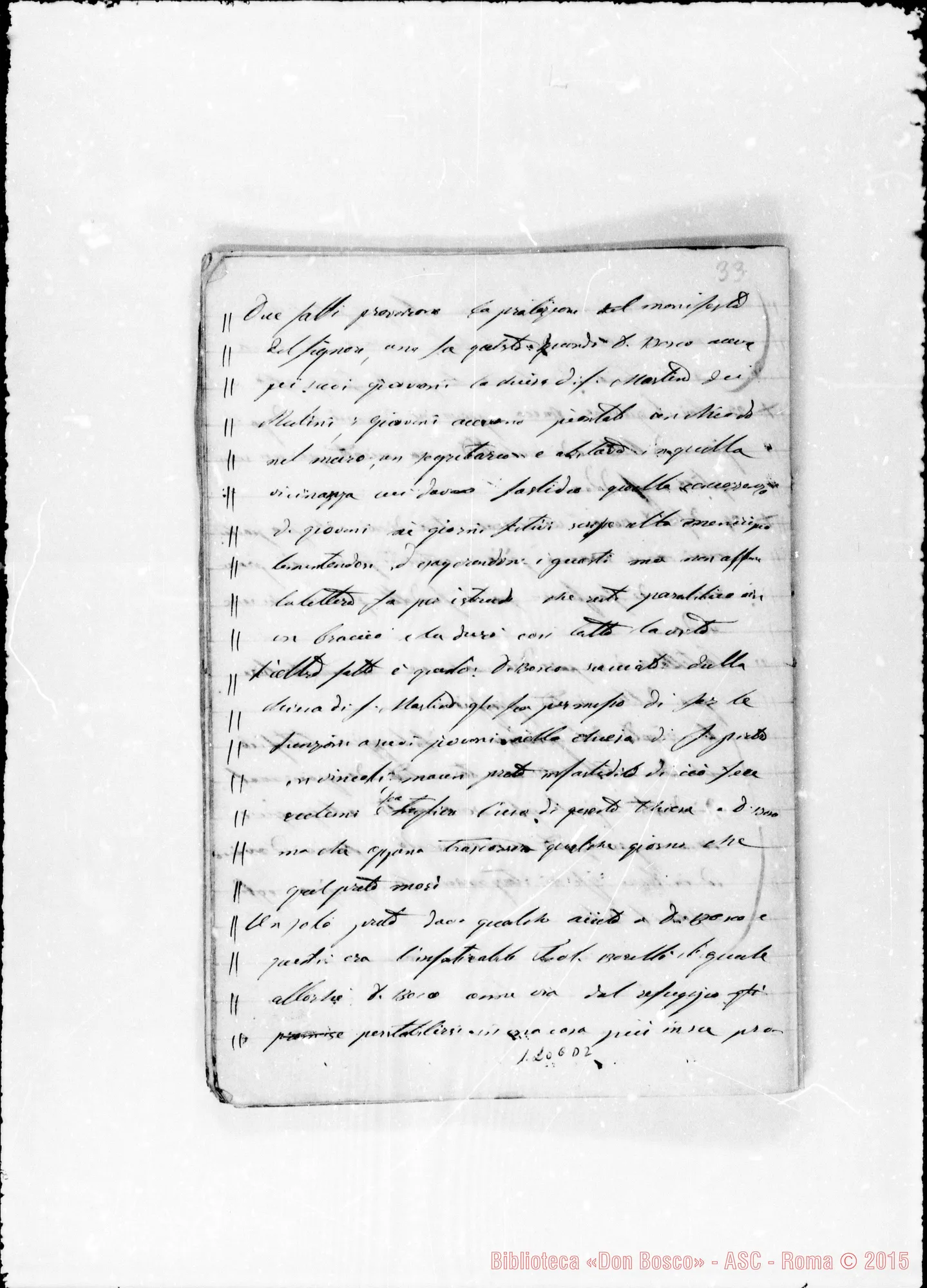 Fotogramma D 2 — Ruffino Domenico, sac. SDB: «Cronaca dell’Oratorio… num. 1 1860…»
