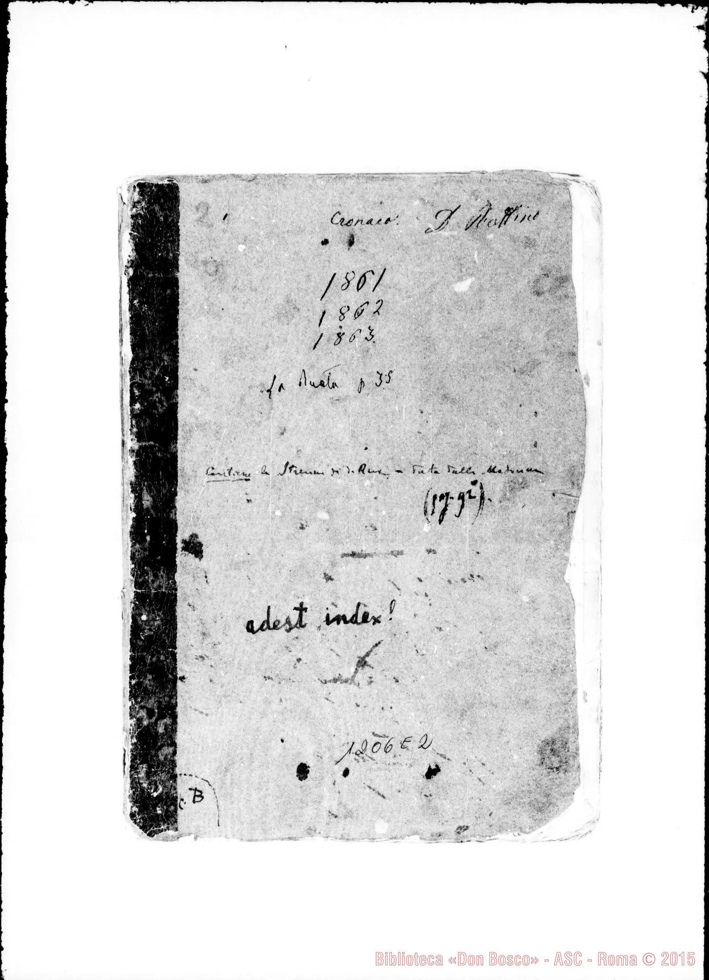 Fotogramma E 2 — «Cronaca 1861-62-63» «D. Bosco venuto A Bergamo…»
