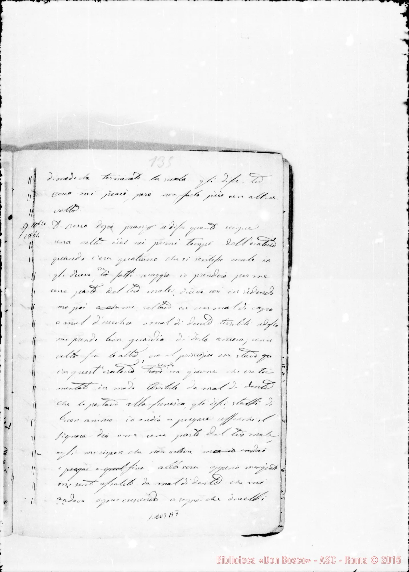 Fotogramma A 7 — «Cronaca 1861-62-63» «D. Bosco venuto A Bergamo…»