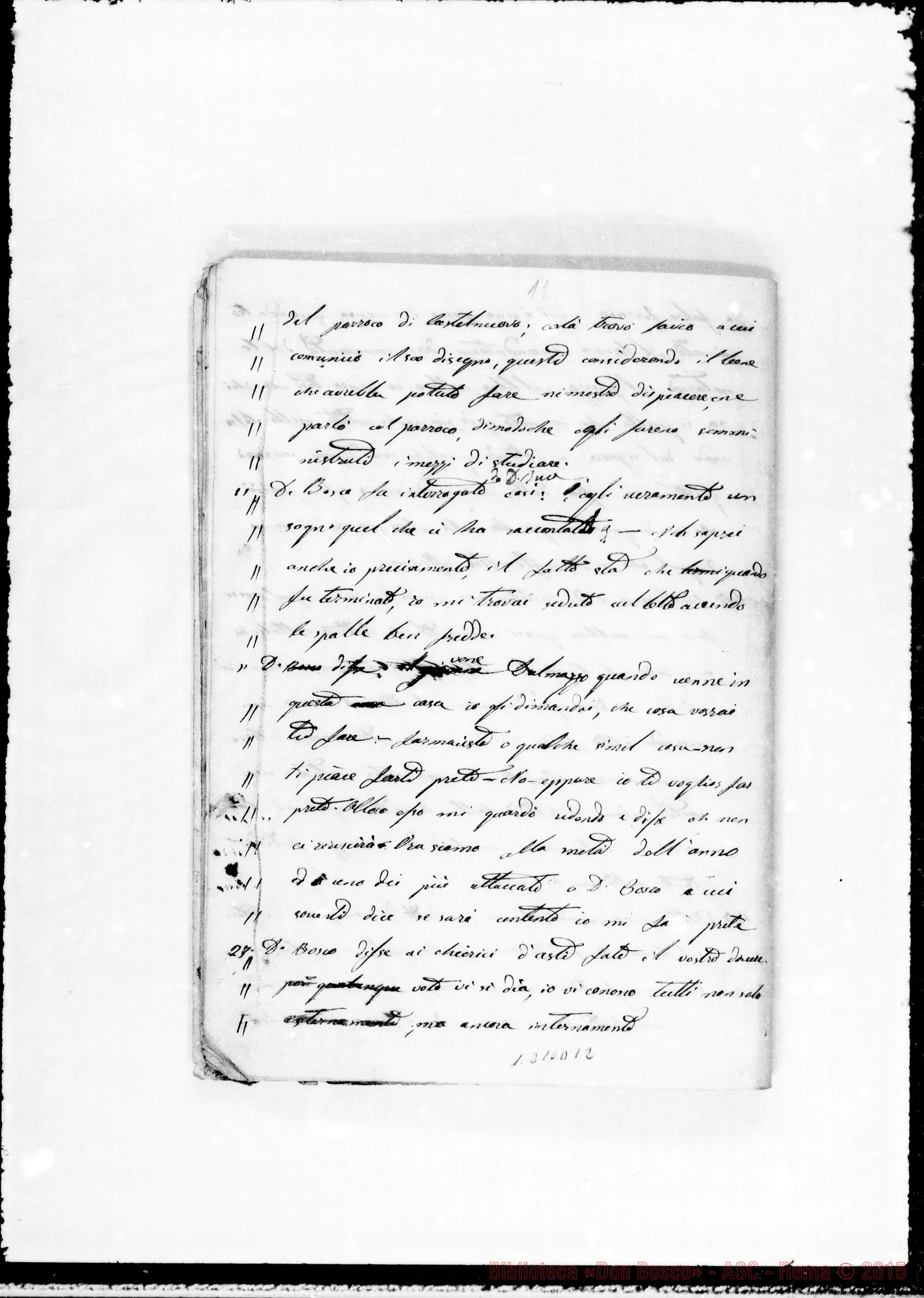 Fotogramma D 12 — «Cronaca deH’Oratorio… num. 2 1861»
