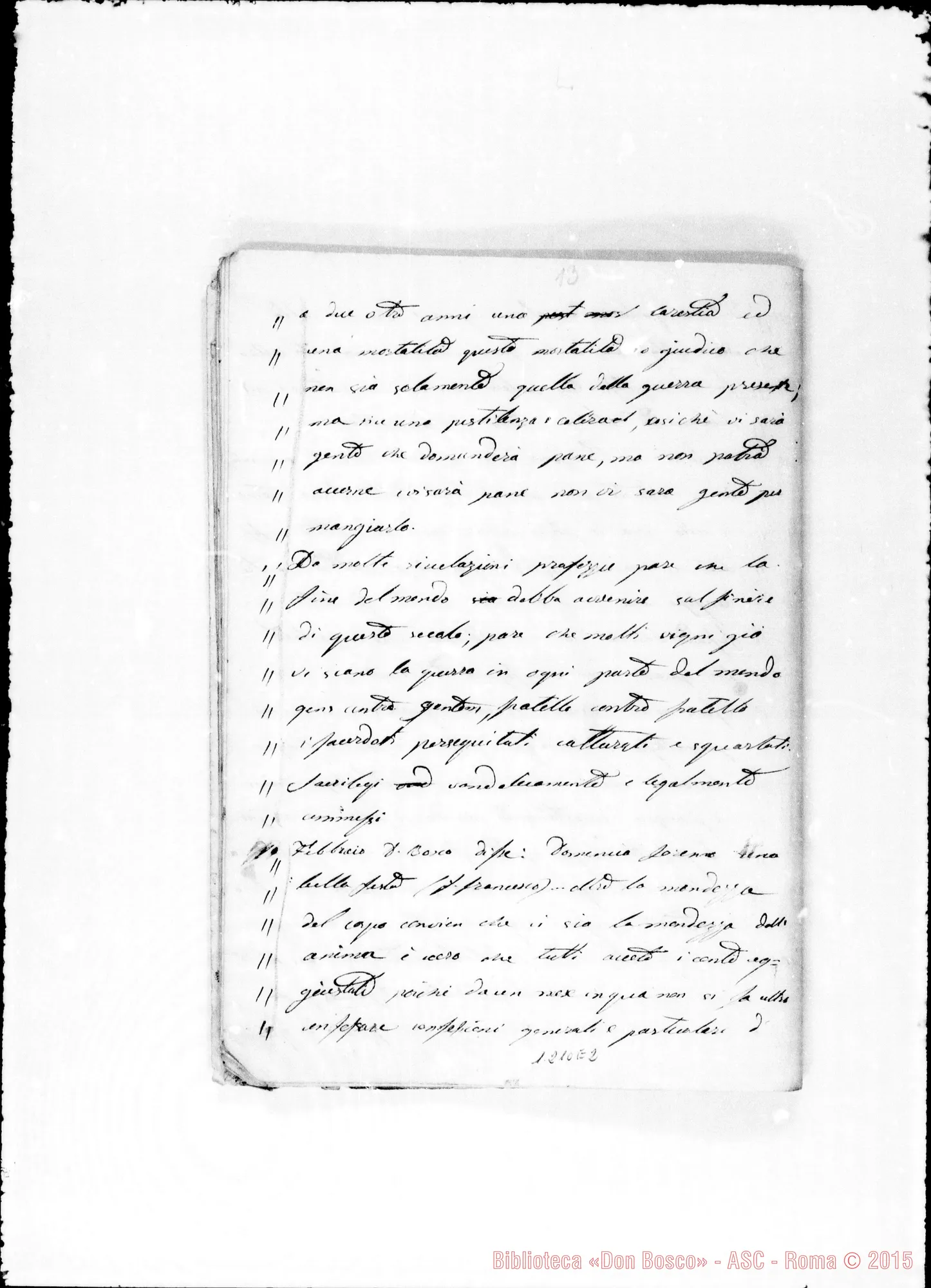 Fotogramma E 2 — «Cronaca deH’Oratorio… num. 2 1861»
