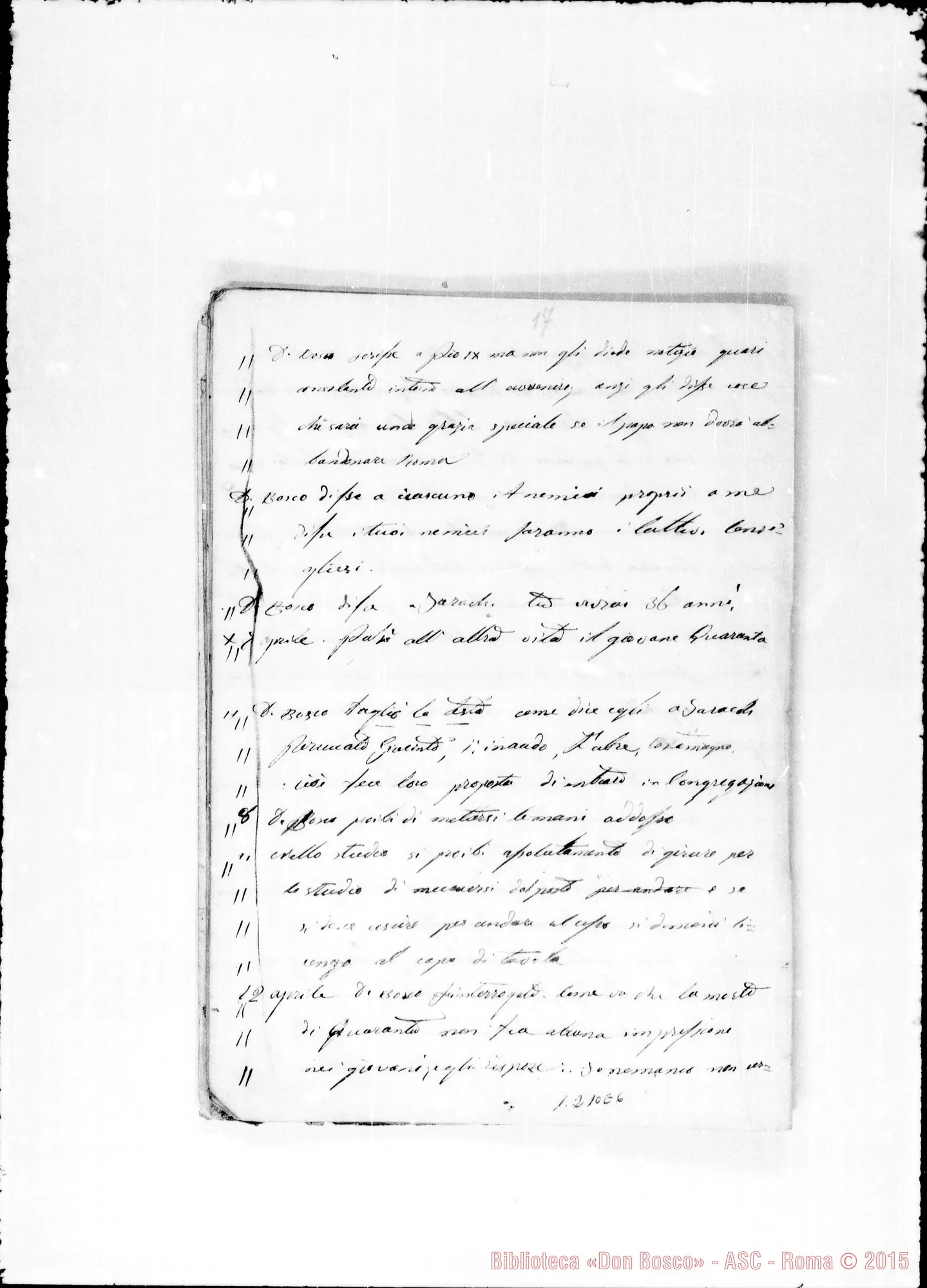 Fotogramma E 6 — «Cronaca deH’Oratorio… num. 2 1861»