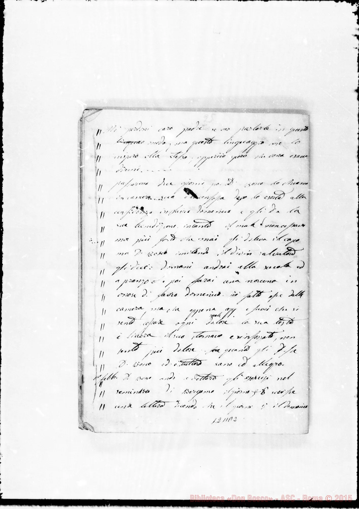 Fotogramma A 2 — «Cronaca deH’Oratorio… num. 2 1861»