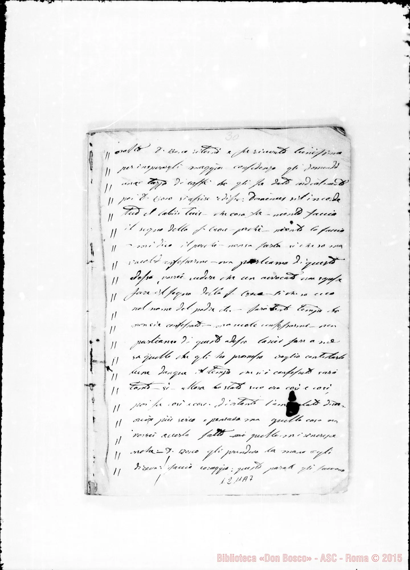 Fotogramma A 7 — «Cronaca deH’Oratorio… num. 2 1861»