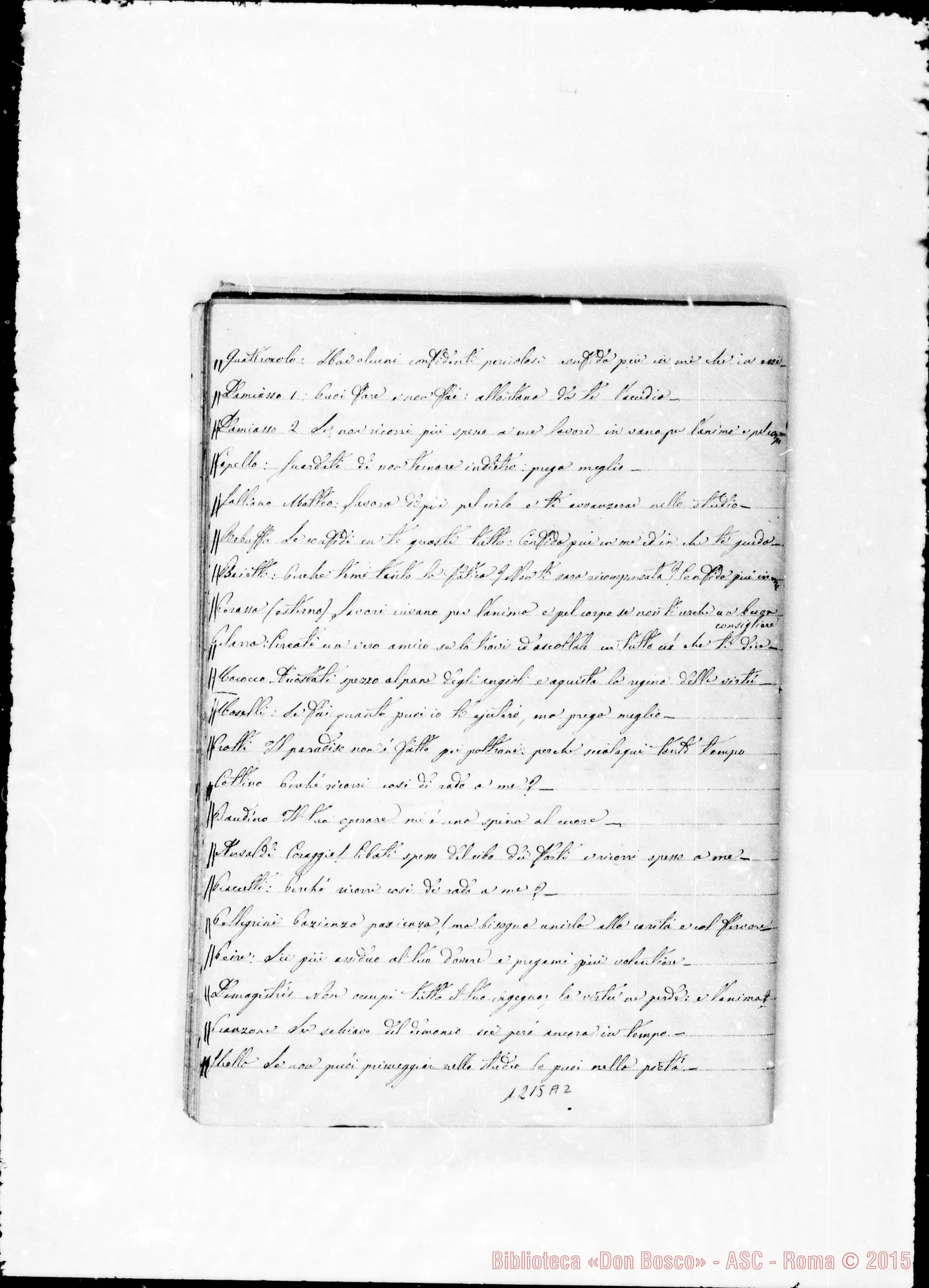Fotogramma A 2 — «1861-1862». «Sogno fatto da D. Bosco»