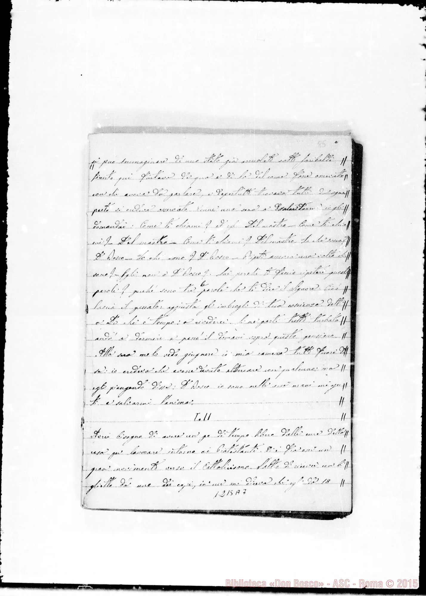 Fotogramma A 7 — «1861-1862». «Sogno fatto da D. Bosco»