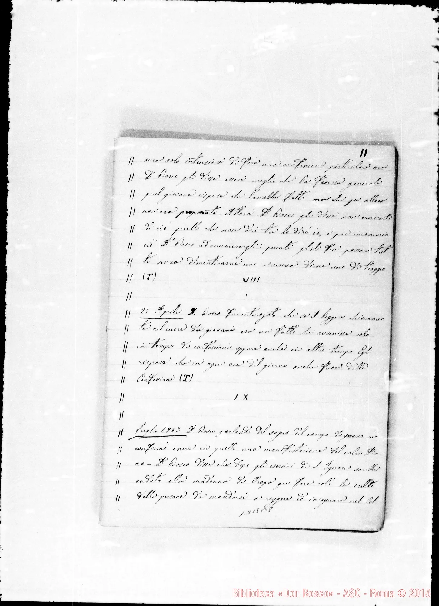Fotogramma B 8 — «1862-1863». «1 marzo 1863…»