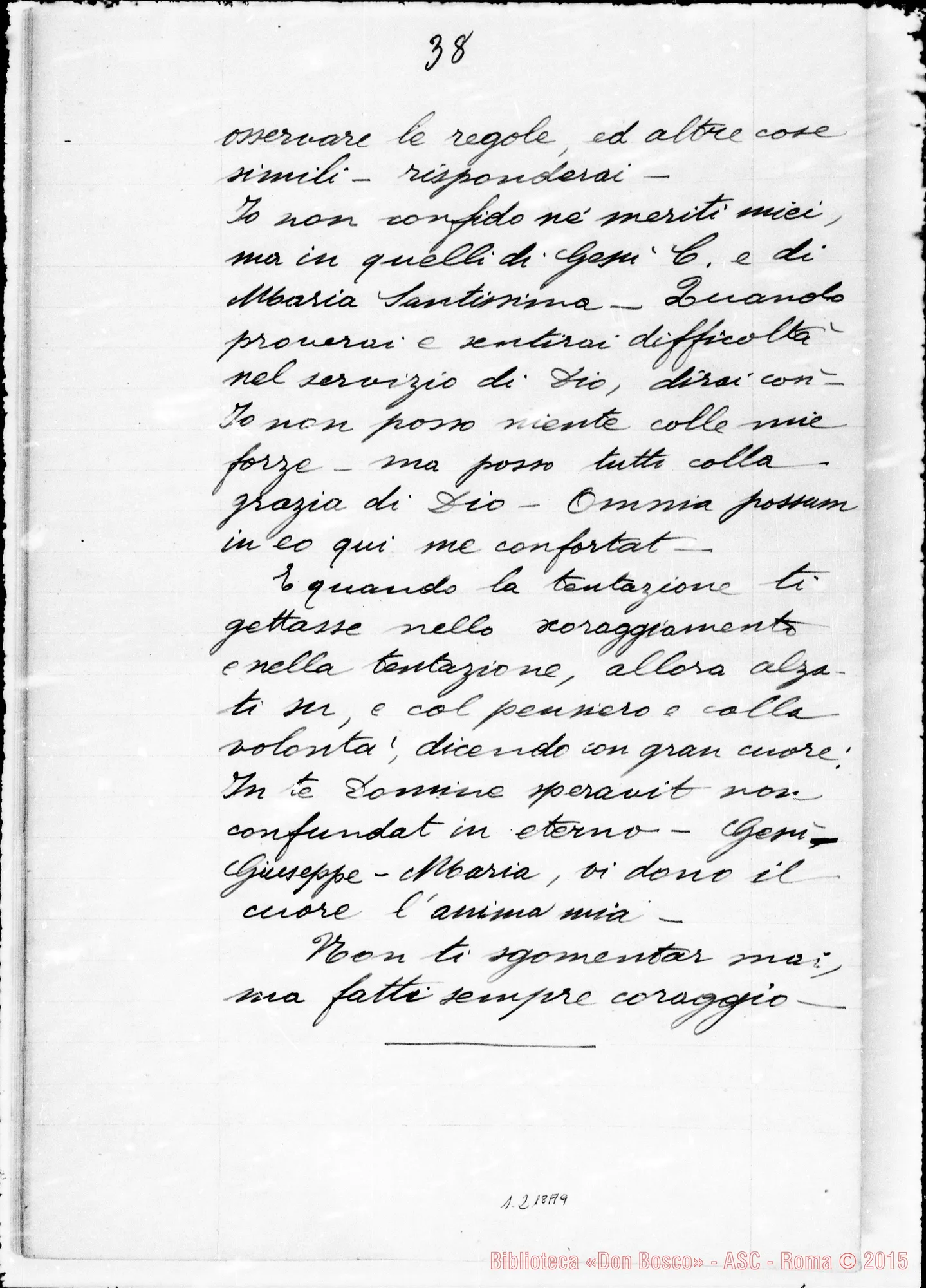 Fotogramma A 9 — «Preziosi ricordi di vita religiosamente…»