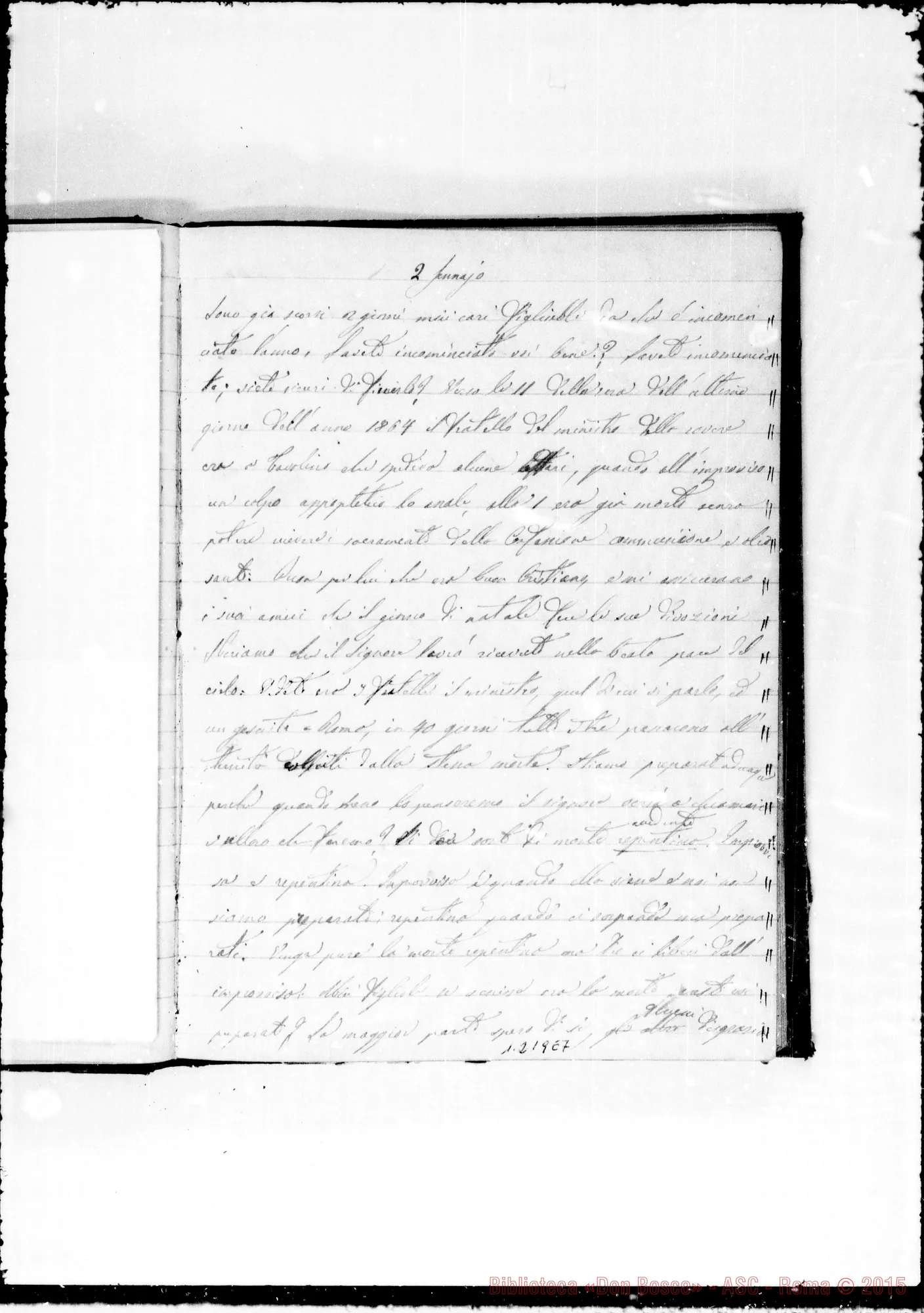 Fotogramma E 7 — Cronaca con note autografe di Lemoyne