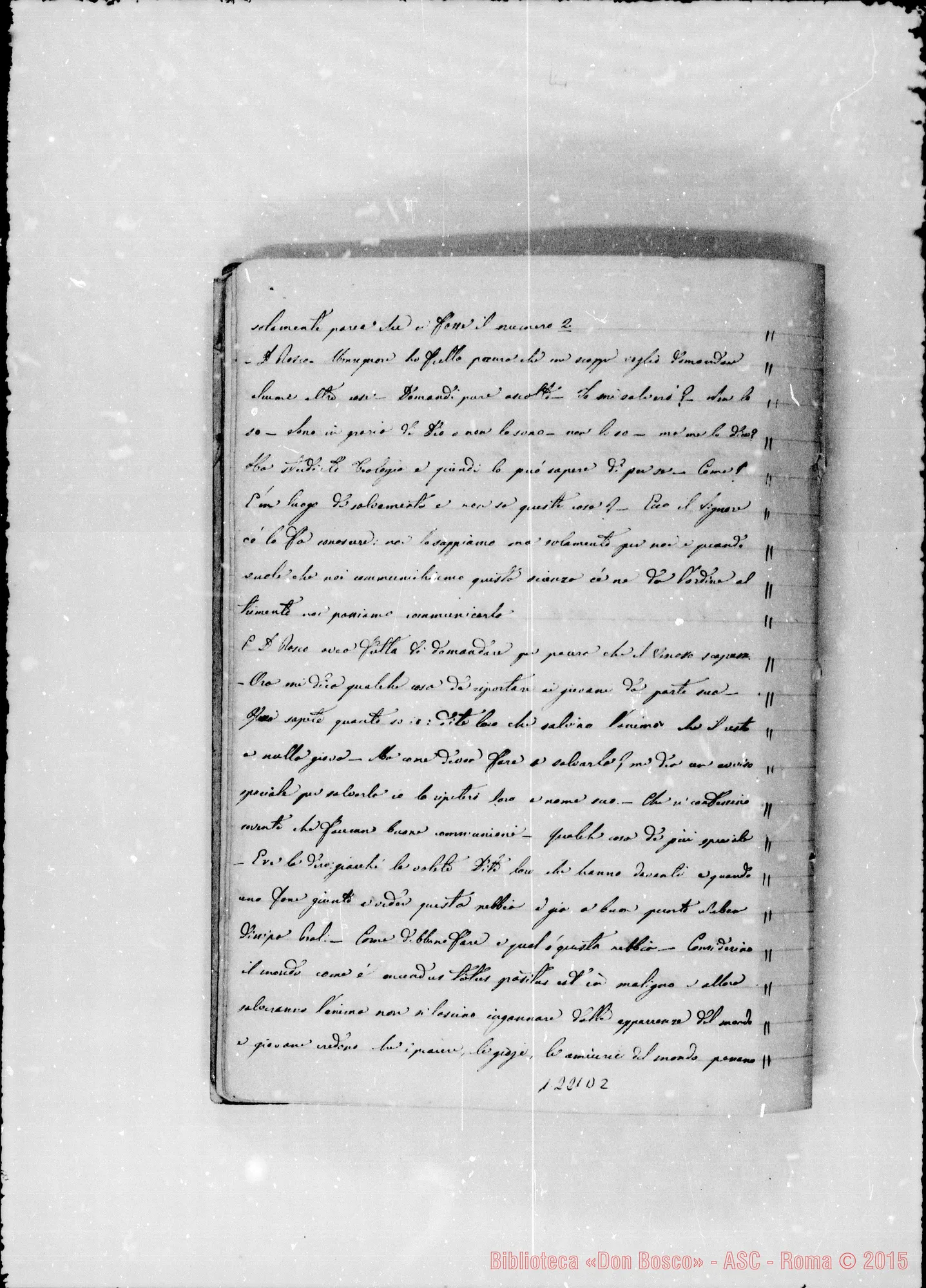 Fotogramma D 2 — Memorie (1871-72). «Sogno: Verso ii principio del…»
