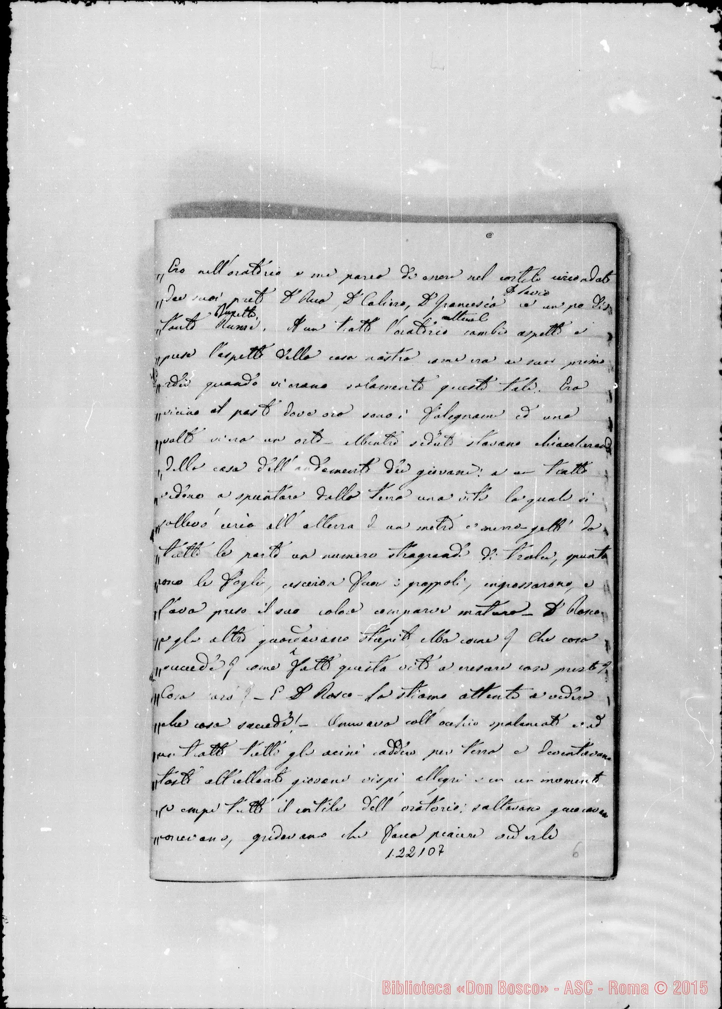 Fotogramma D 7 — Memorie (1871-72). «Sogno: Verso ii principio del…»