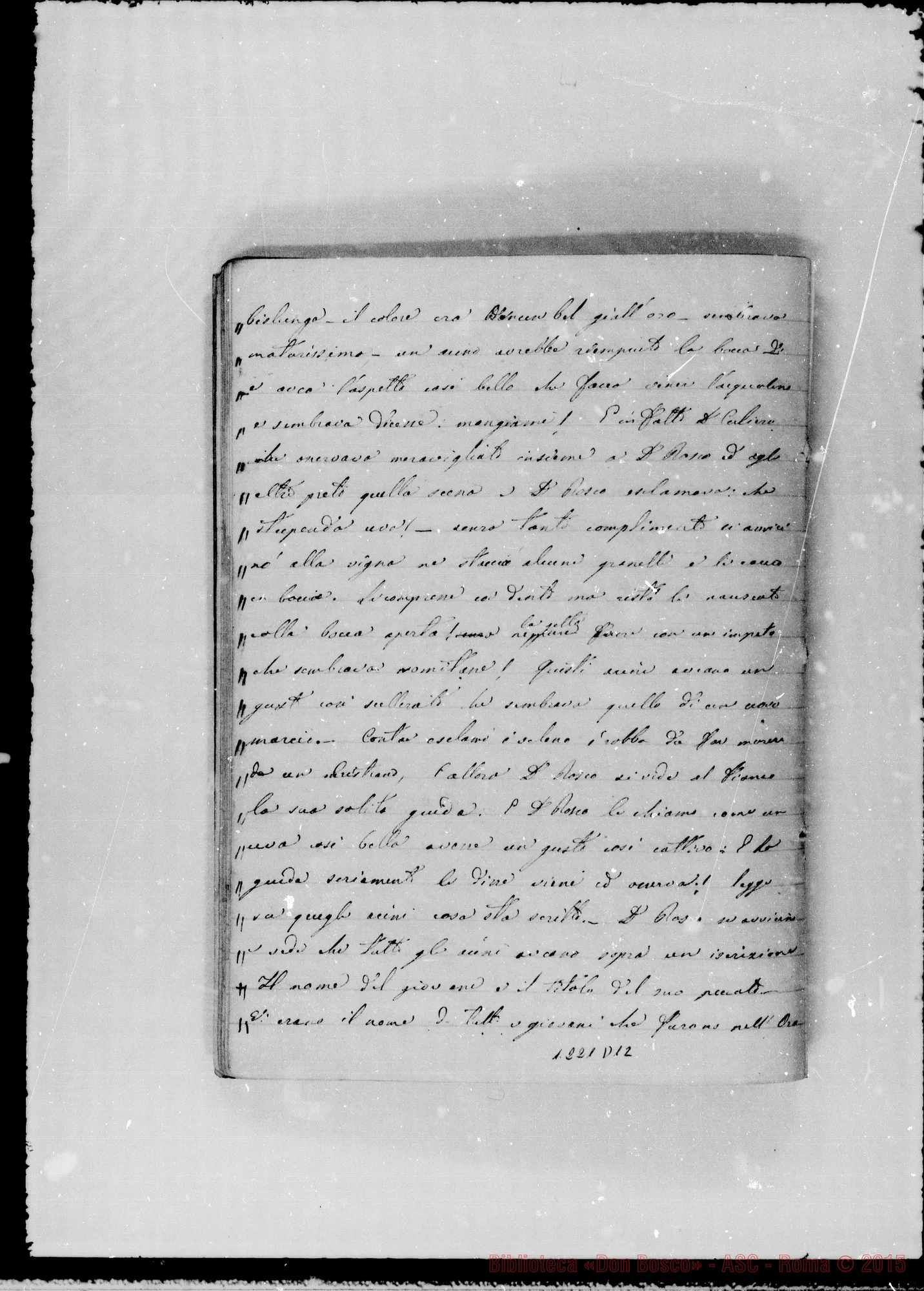 Fotogramma D 12 — Memorie (1871-72). «Sogno: Verso ii principio del…»
