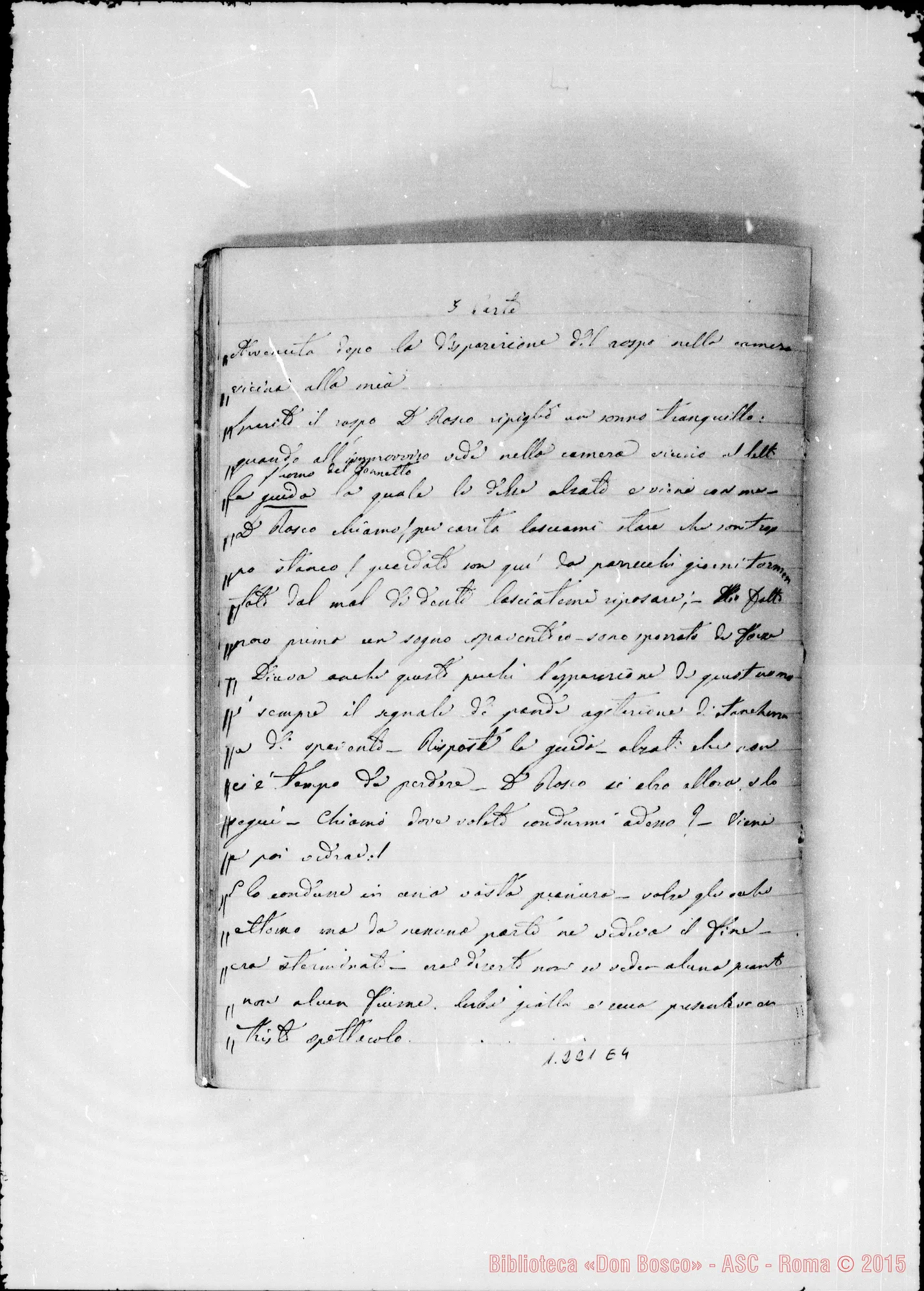 Fotogramma E 4 — Memorie (1871-72). «Sogno: Verso ii principio del…»