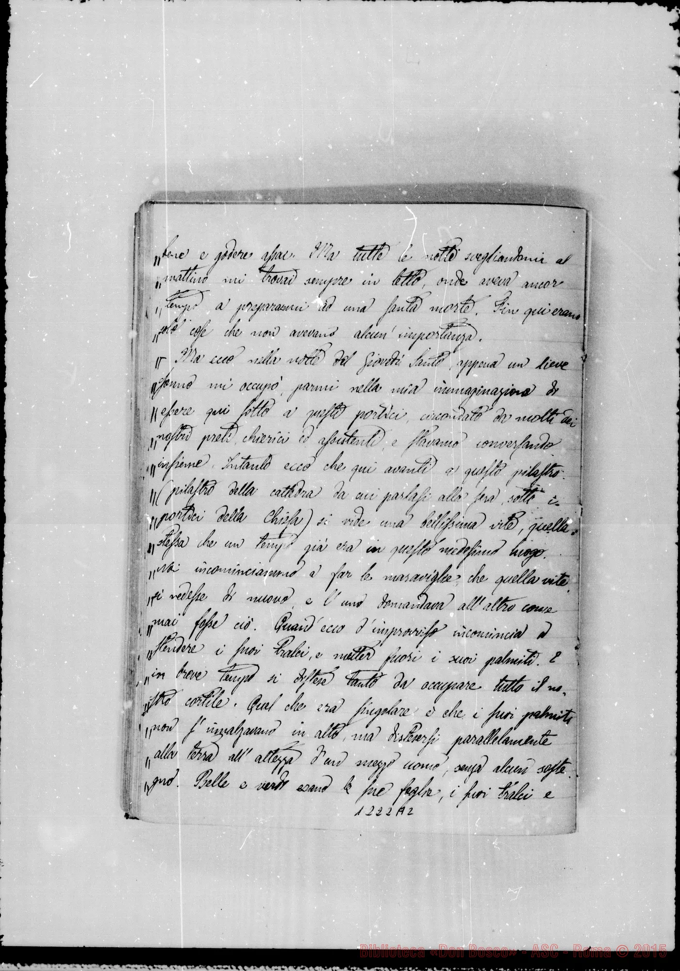 Fotogramma A 2 — Memorie (1871-72). «Sogno: Verso ii principio del…»