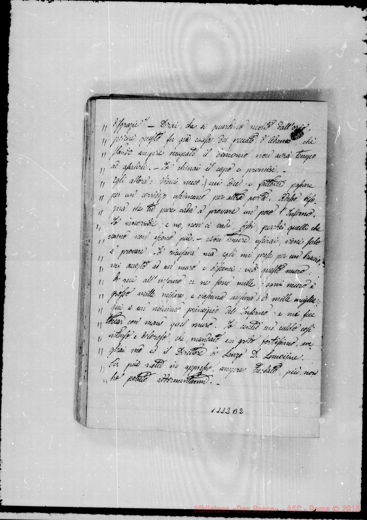 Fotogramma B 2 — Memorie (1871-72). «Sogno: Verso ii principio del…»