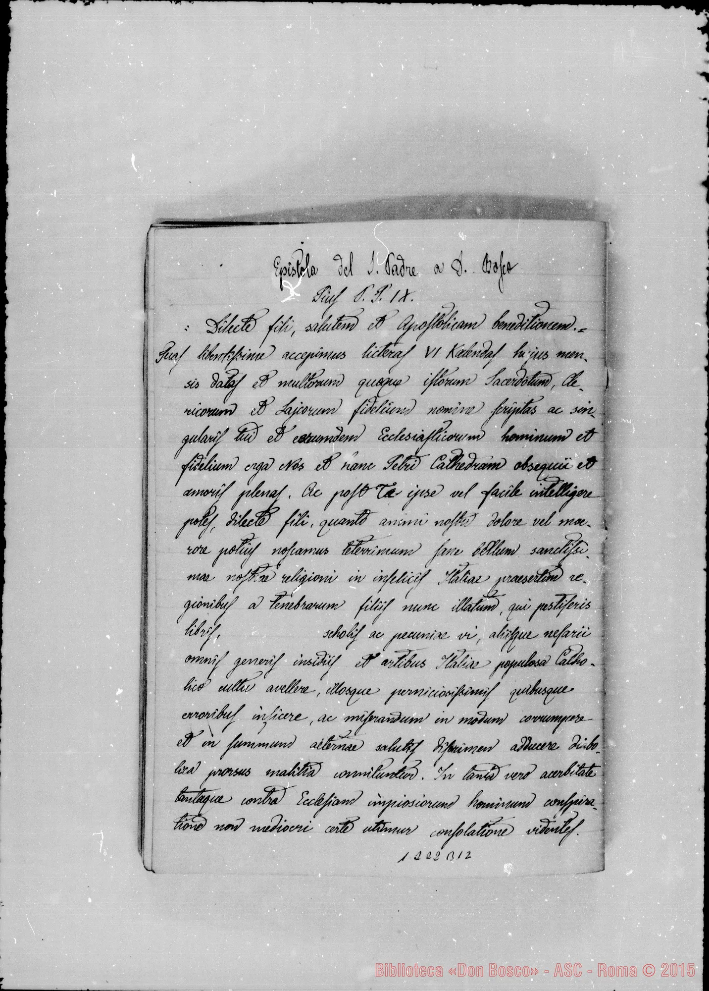 Fotogramma B 12 — Memorie (1871-72). «Sogno: Verso ii principio del…»