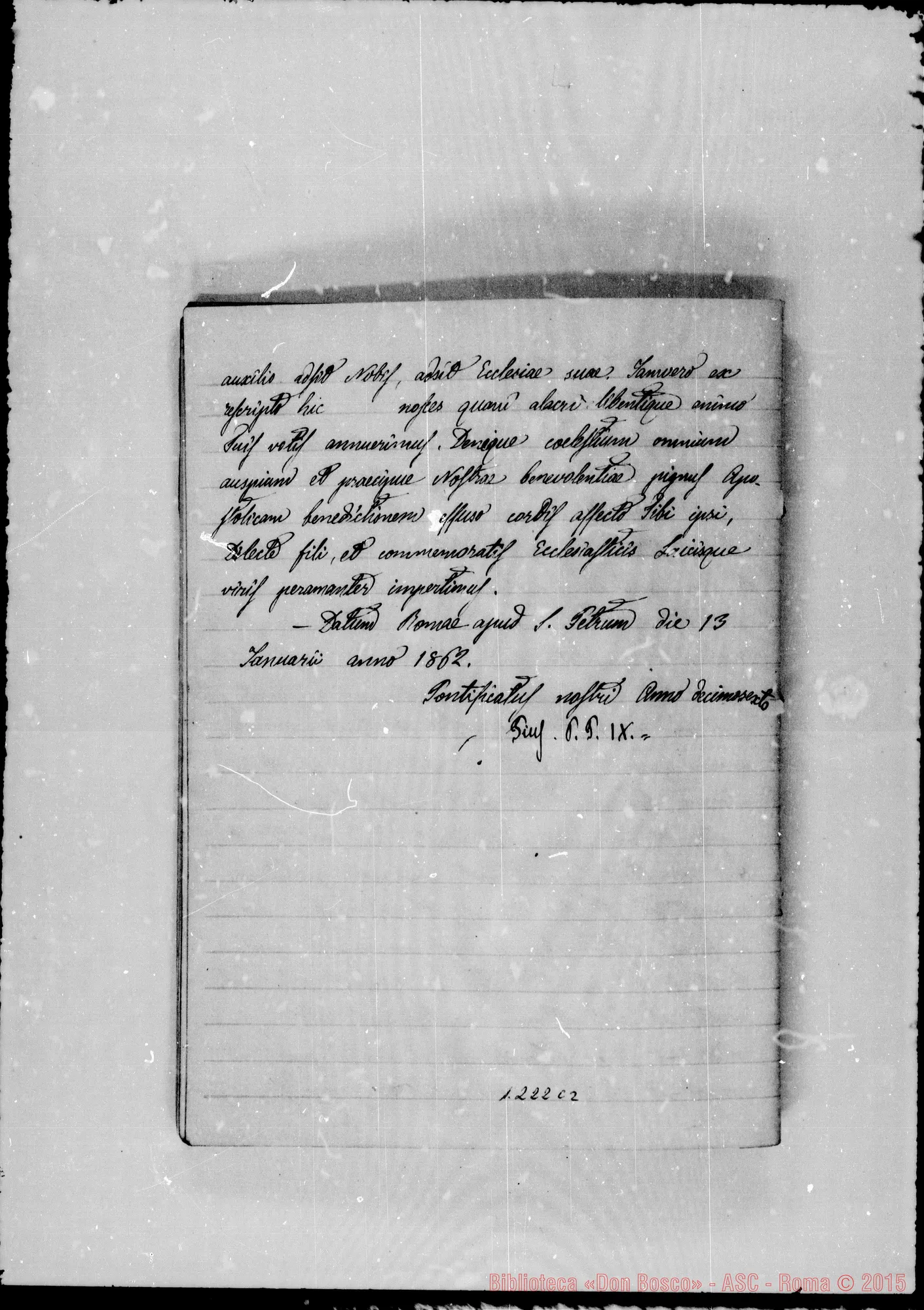 Fotogramma C 2 — Memorie (1871-72). «Sogno: Verso ii principio del…»