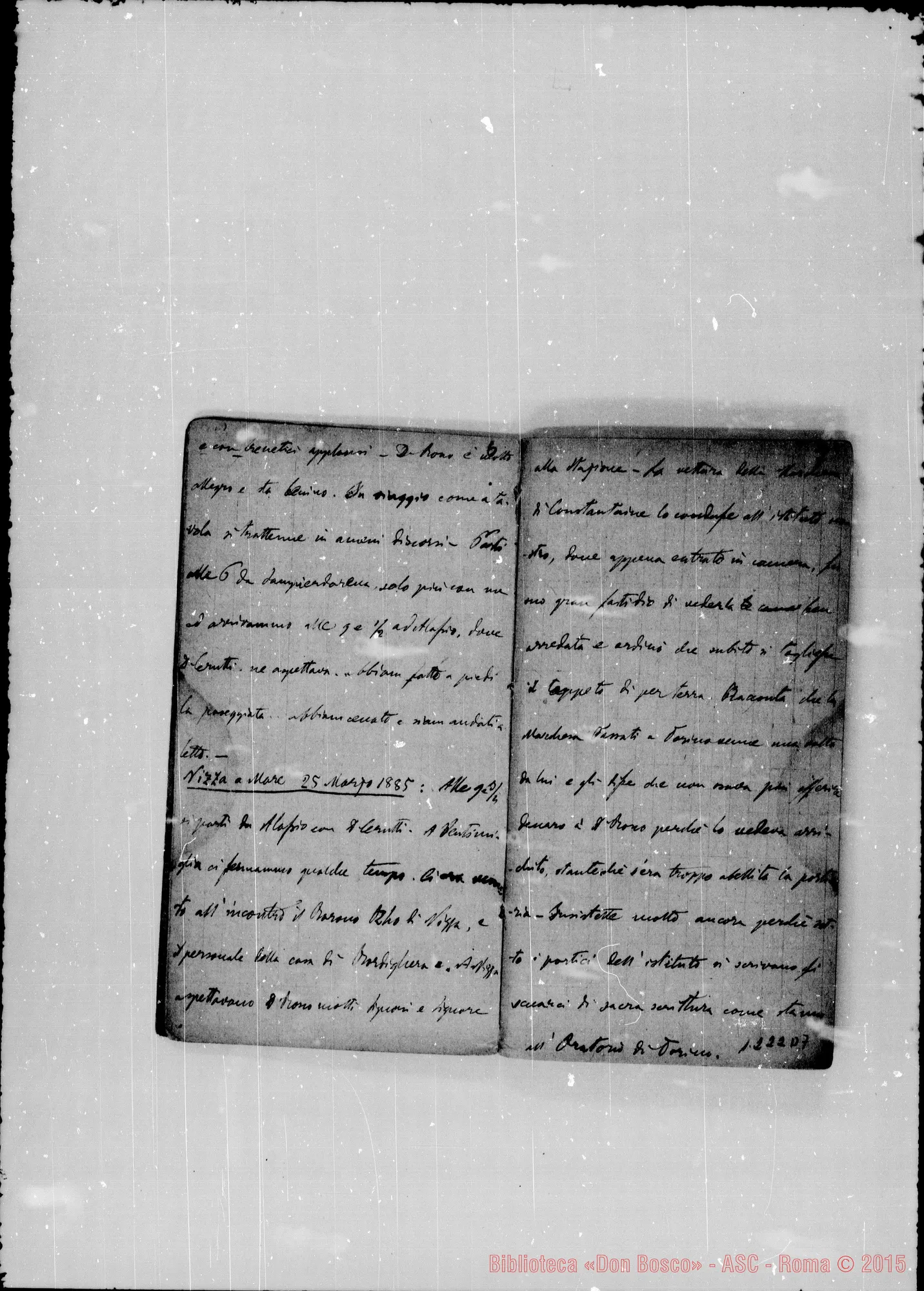 Fotogramma D 7 — Viglietti Carlo M., sac. SDB: «Cronaca di D. Bosco dal 20-5-1884 al 0006-5-1885»