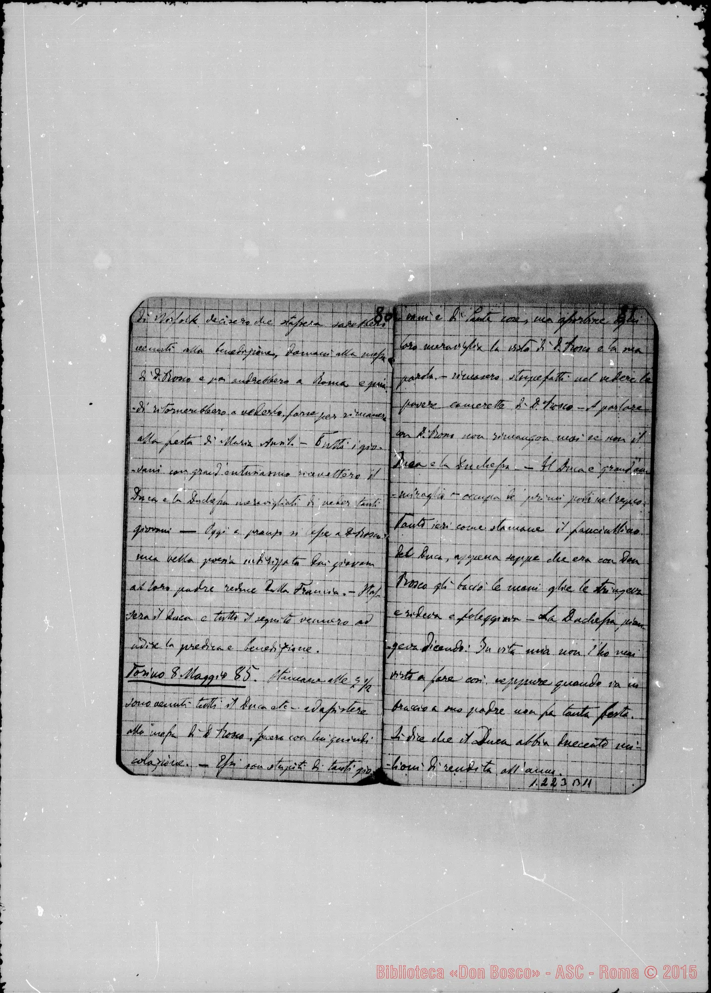 Fotogramma B 11 — «Cronaca di D. Bosco dal 6- 5-1885 al 1- 3-1886»