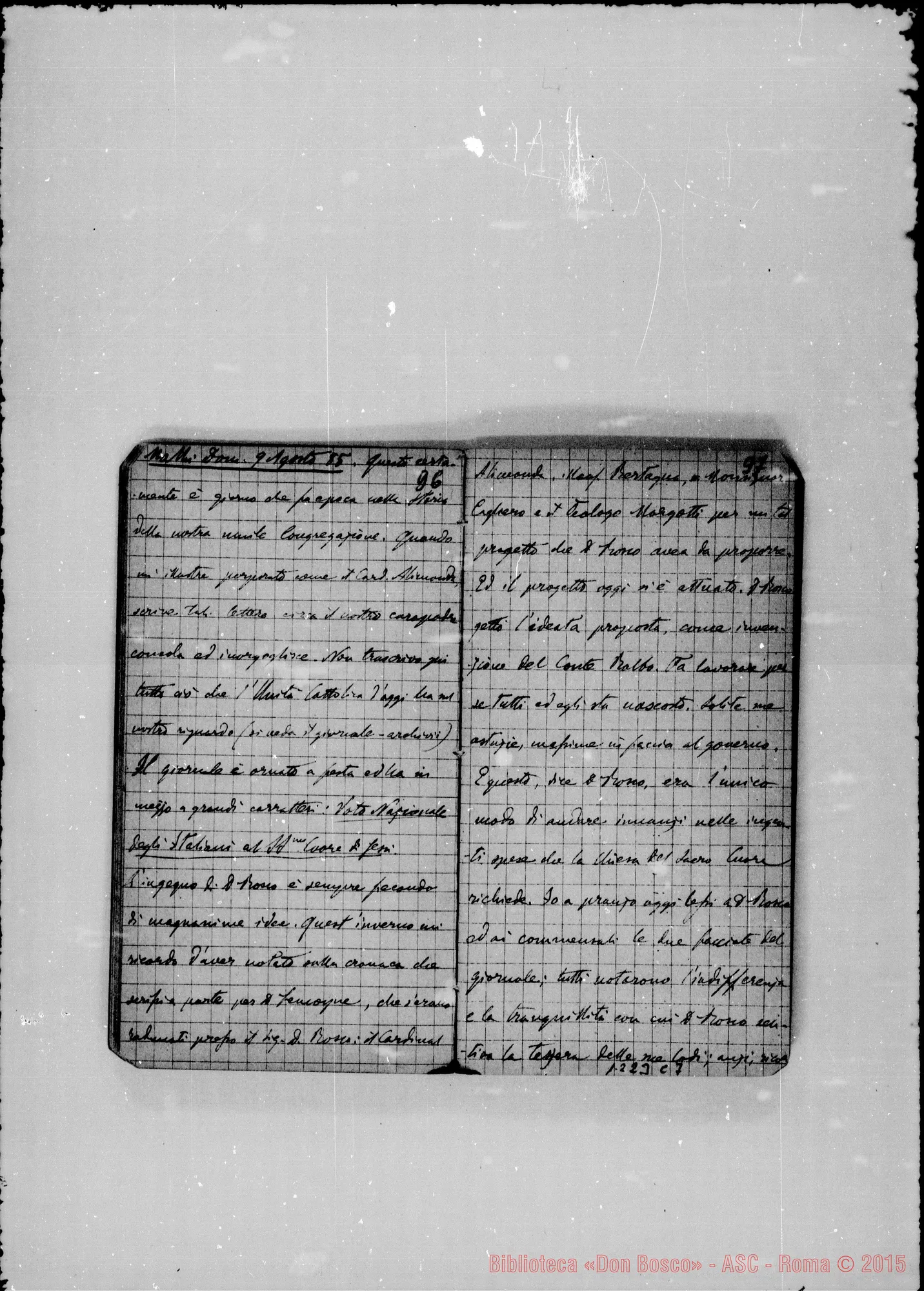 Fotogramma C 7 — «Cronaca di D. Bosco dal 6- 5-1885 al 1- 3-1886»