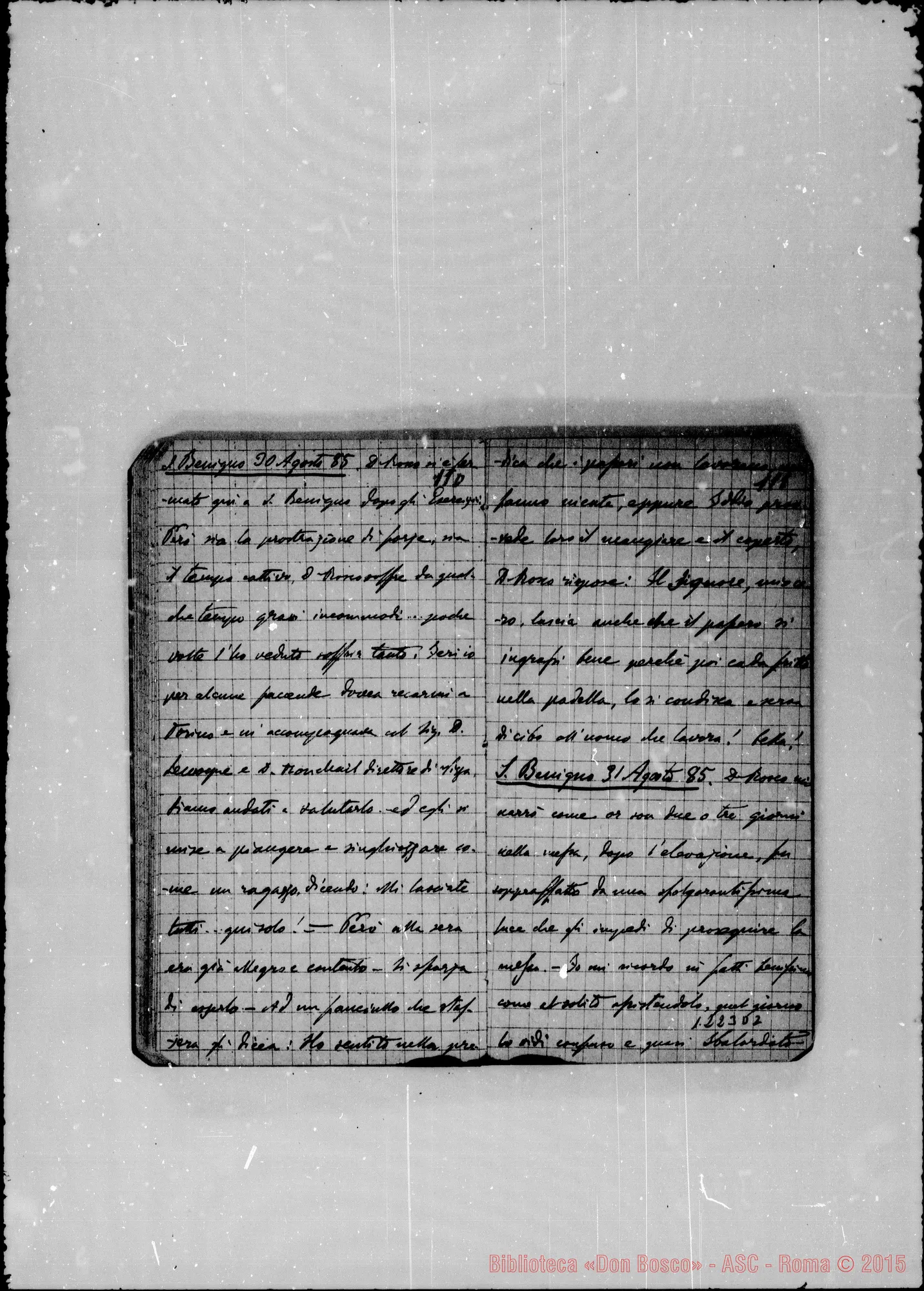 Fotogramma D 2 — «Cronaca di D. Bosco dal 6- 5-1885 al 1- 3-1886»