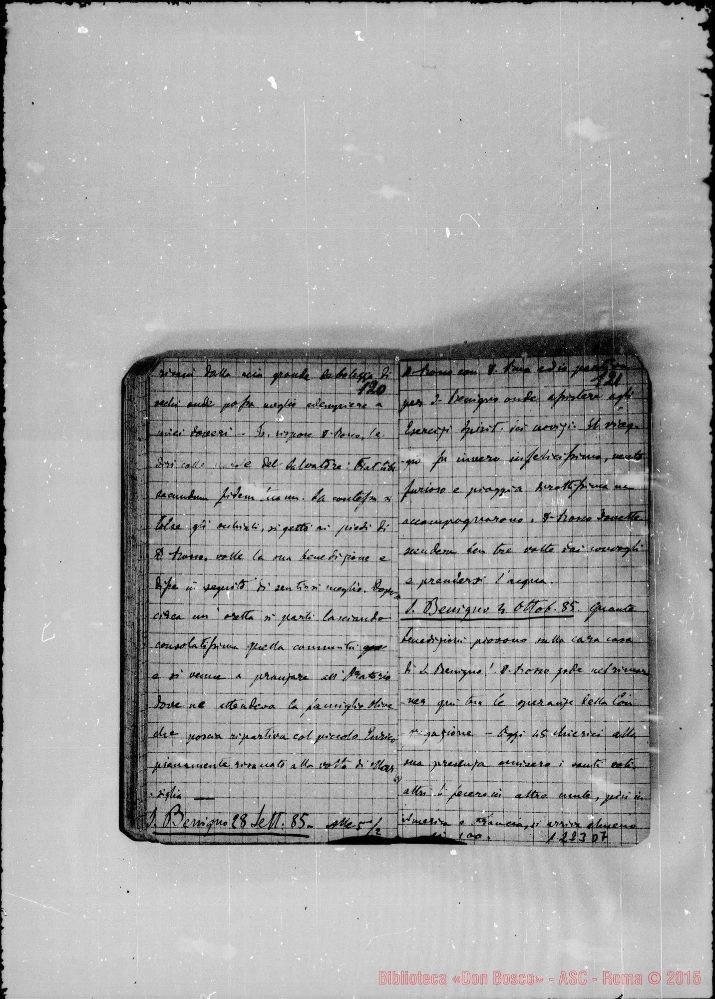 Fotogramma D 7 — «Cronaca di D. Bosco dal 6- 5-1885 al 1- 3-1886»