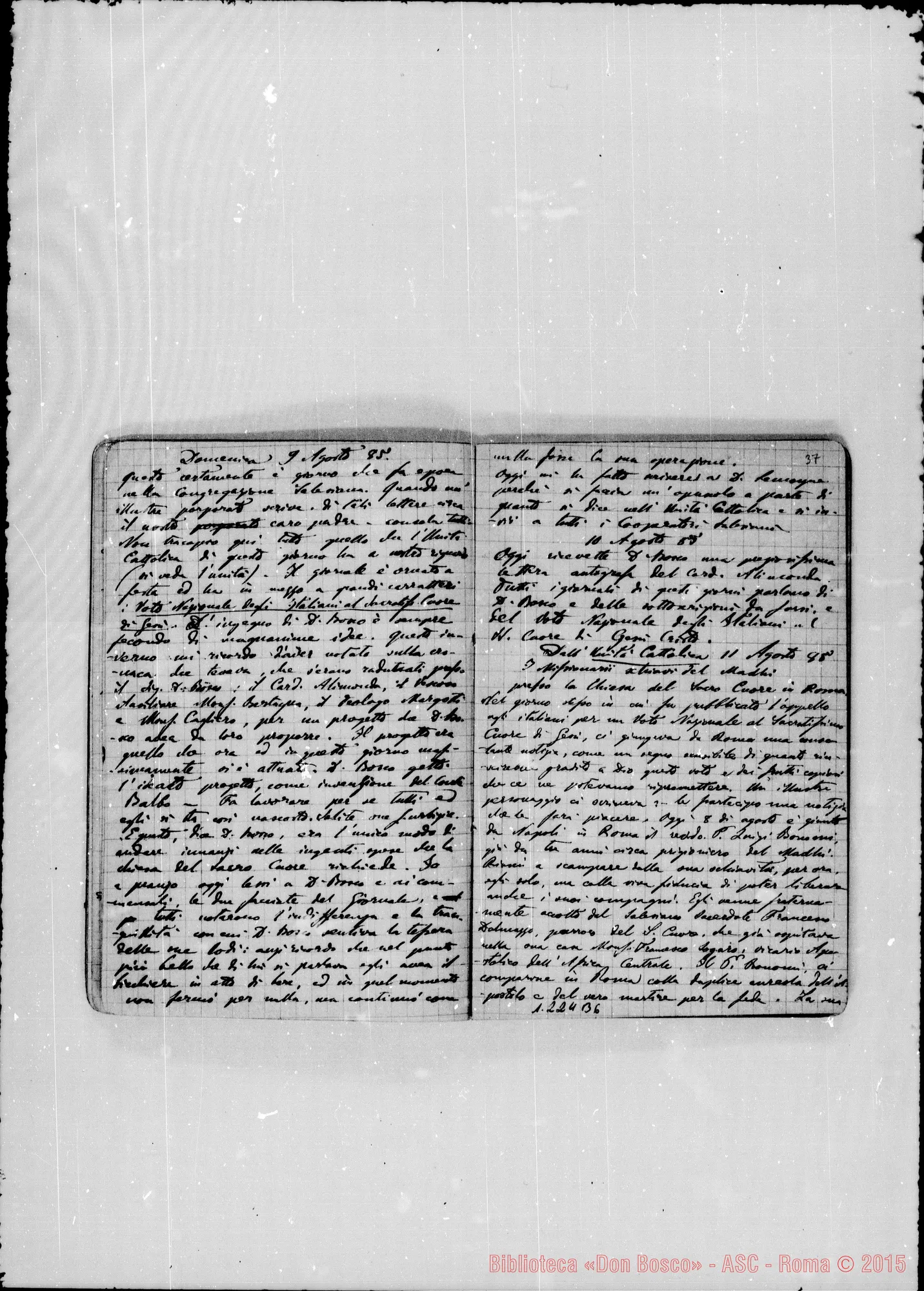 Fotogramma B 6 — «Cronaca di D. Bosco dal 24- 3-1885 al 14- 4-1886»