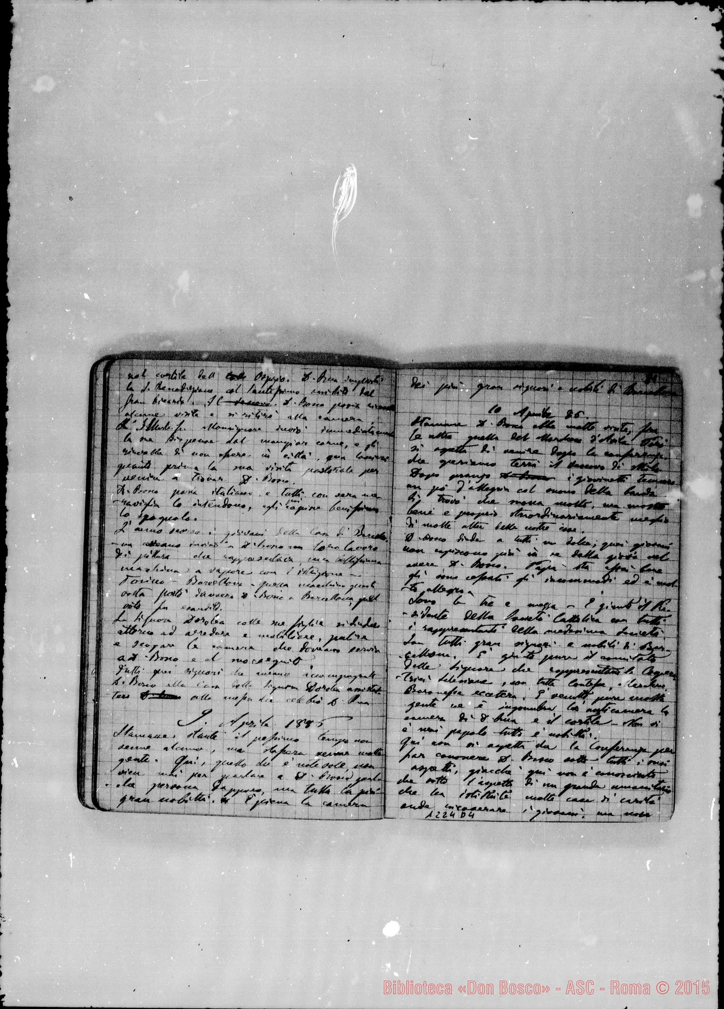Fotogramma D 4 — «Cronaca di D. Bosco dal 24- 3-1885 al 14- 4-1886»