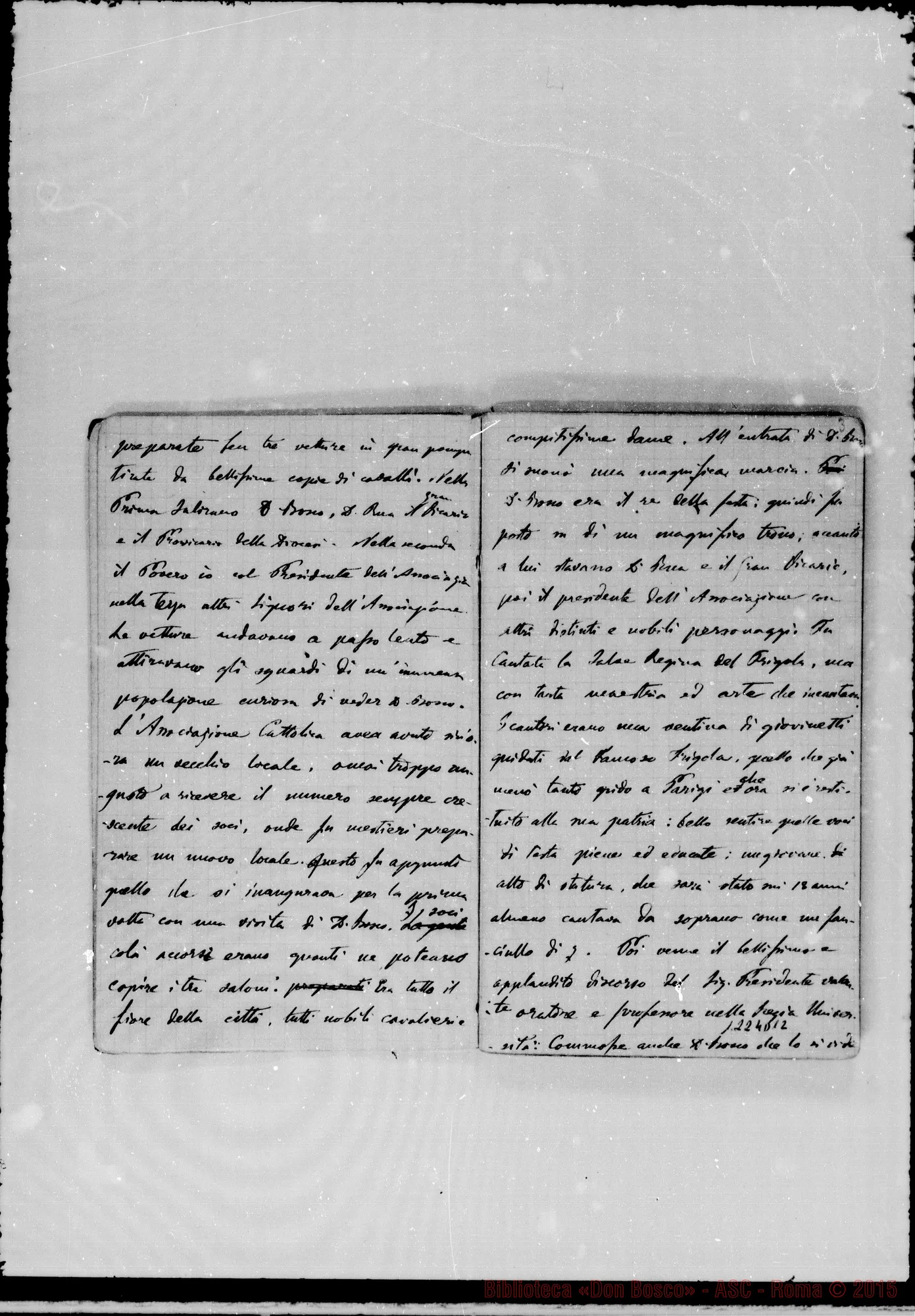 Fotogramma D 12 — «Cronaca di D. Bosco dal 15- 4-1886 al 16- 5-1886»