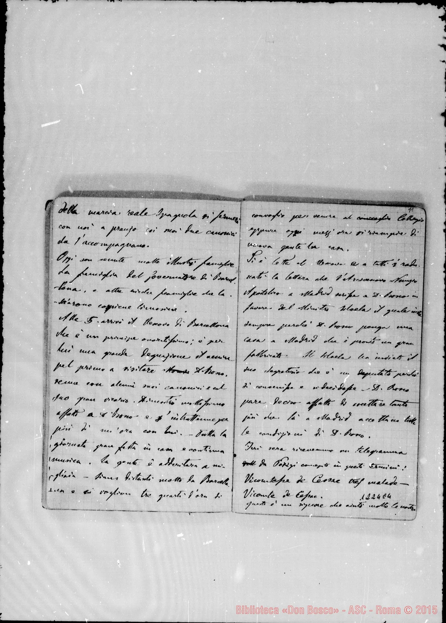 Fotogramma E 4 — «Cronaca di D. Bosco dal 15- 4-1886 al 16- 5-1886»