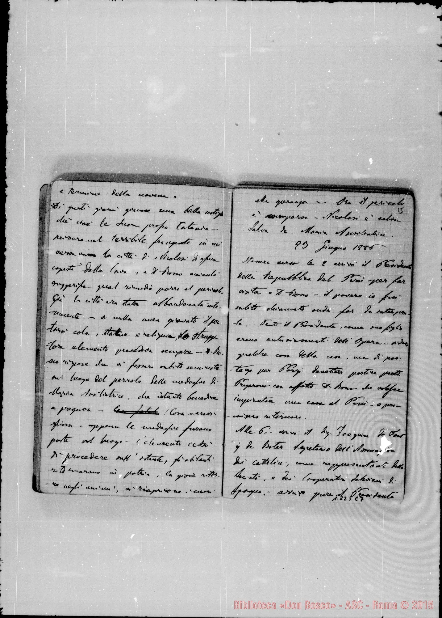 Fotogramma C 7 — «Cronaca di D. Bosco dal 18- 5-1886 al 12- 1-1887»