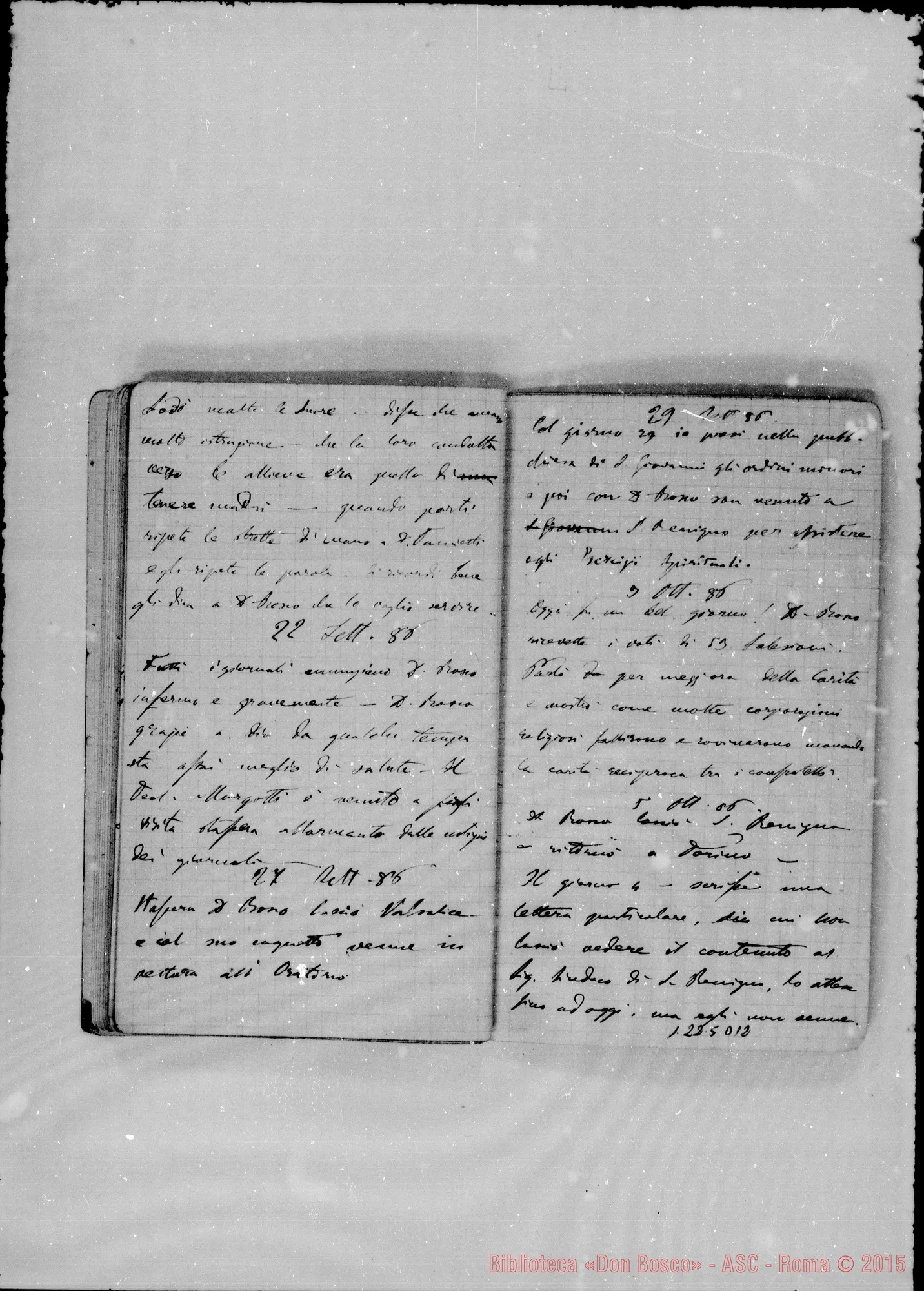 Fotogramma D 12 — «Cronaca di D. Bosco dal 18- 5-1886 al 12- 1-1887»