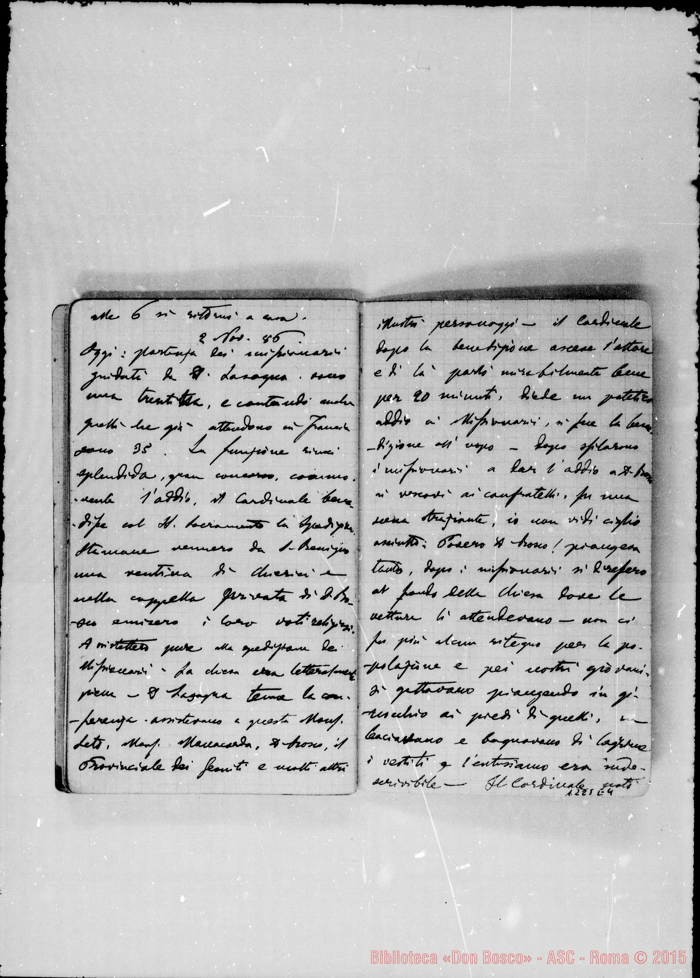 Fotogramma E 4 — «Cronaca di D. Bosco dal 18- 5-1886 al 12- 1-1887»