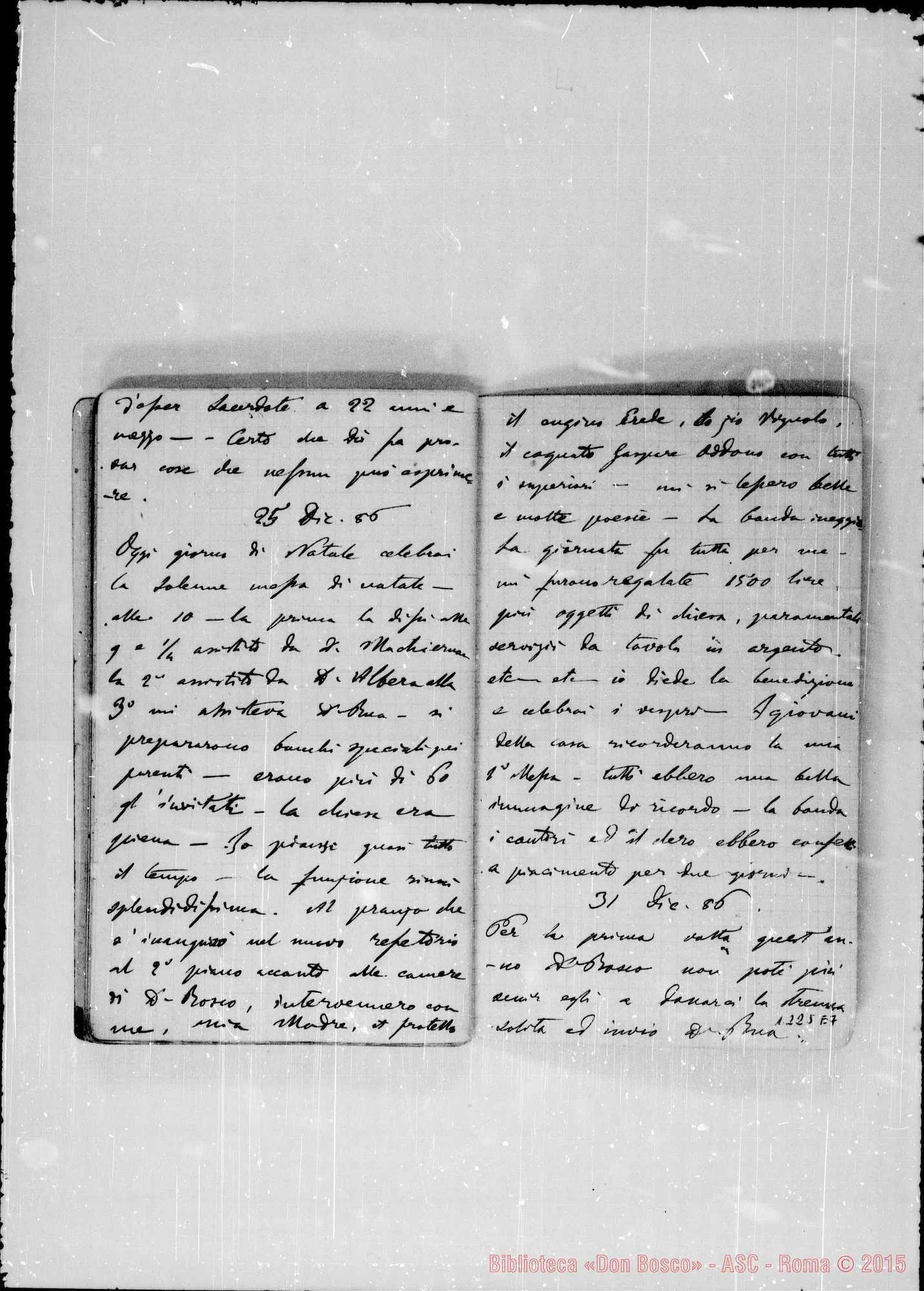 Fotogramma E 7 — «Cronaca di D. Bosco dal 18- 5-1886 al 12- 1-1887»
