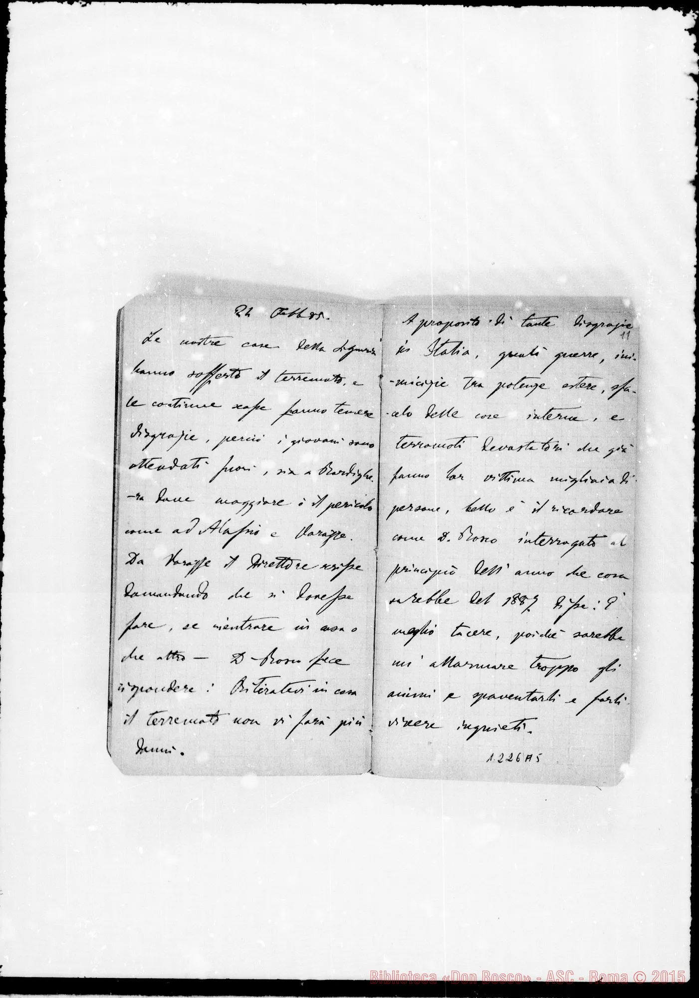 Fotogramma A 5 — «Cronaca di D. Bosco dal 23- 1-1887 al 15- 5-1887»