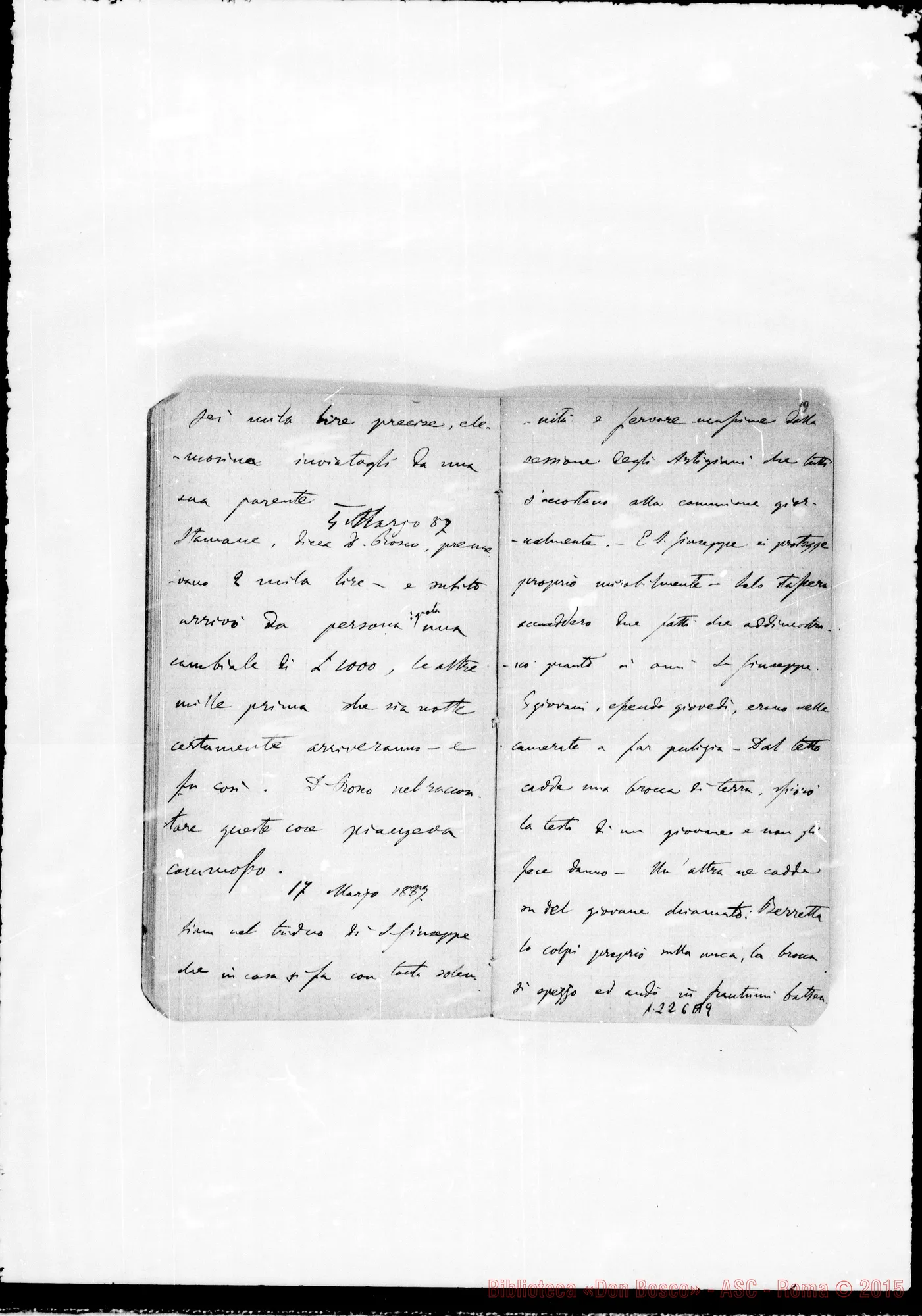Fotogramma A 9 — «Cronaca di D. Bosco dal 23- 1-1887 al 15- 5-1887»