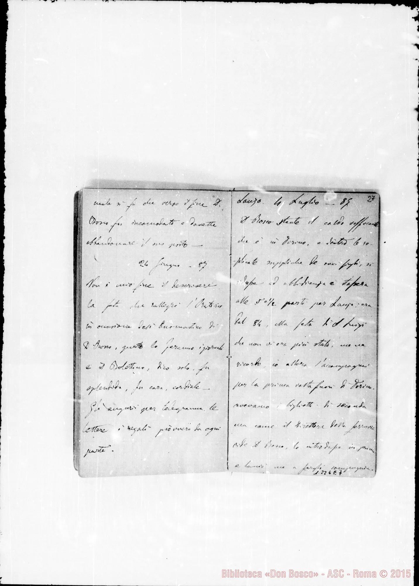 Fotogramma E 7 — «Cronaca di D. Bosco dal 16- 5-1887 a! 23-12-1887»