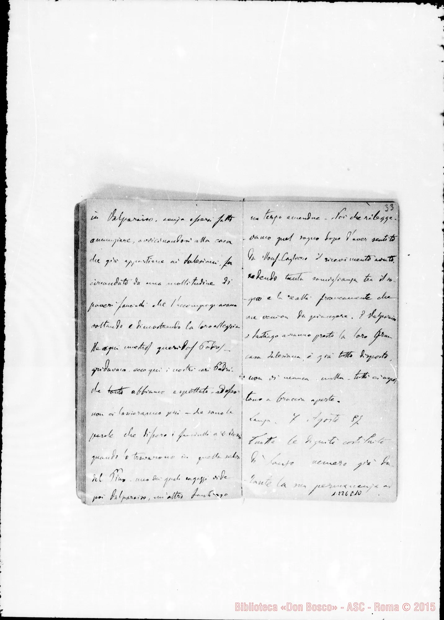 Fotogramma E 10 — «Cronaca di D. Bosco dal 16- 5-1887 a! 23-12-1887»
